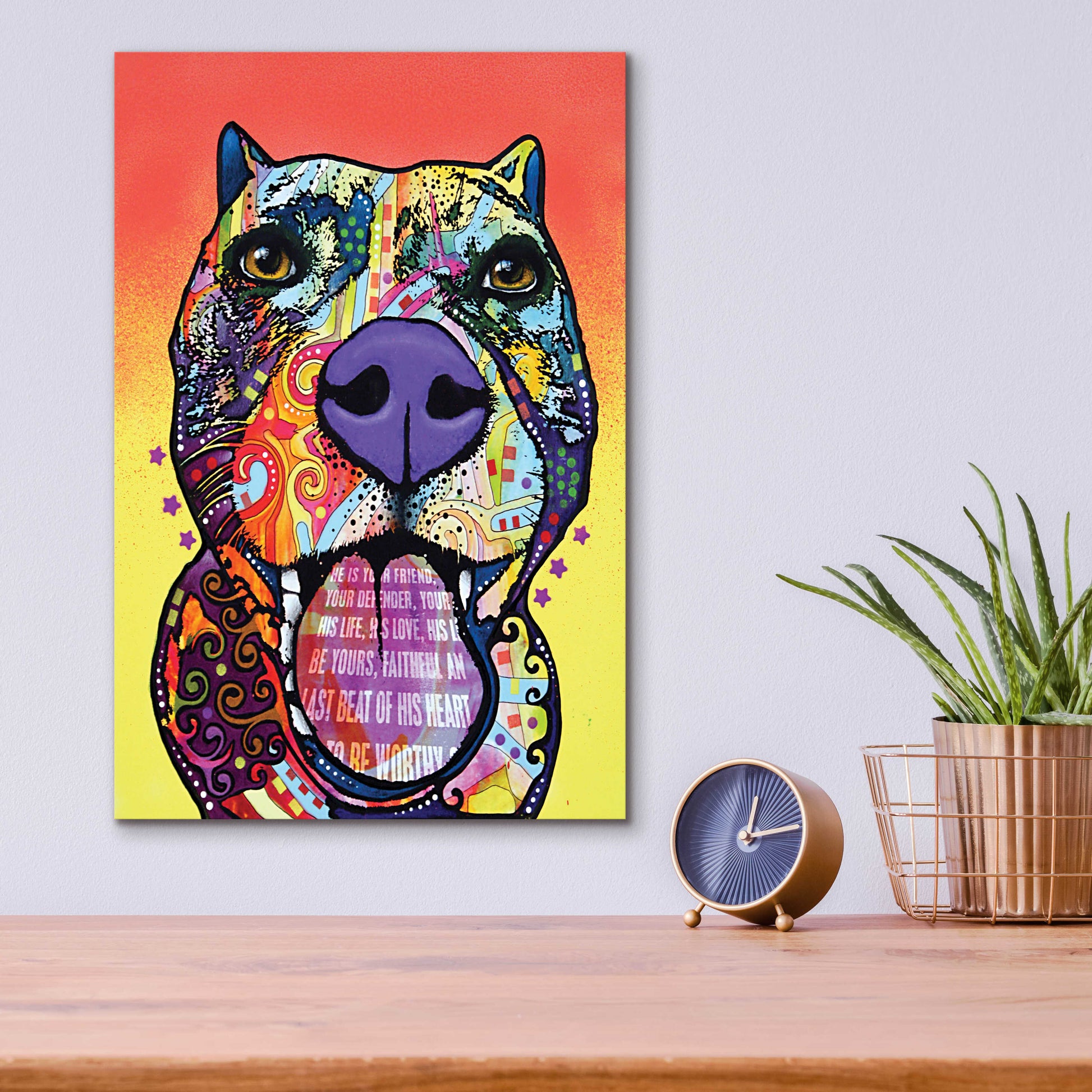 Epic Art 'Bark Don't Bite' by Dean Russo, Acrylic Glass Wall Art,12x16