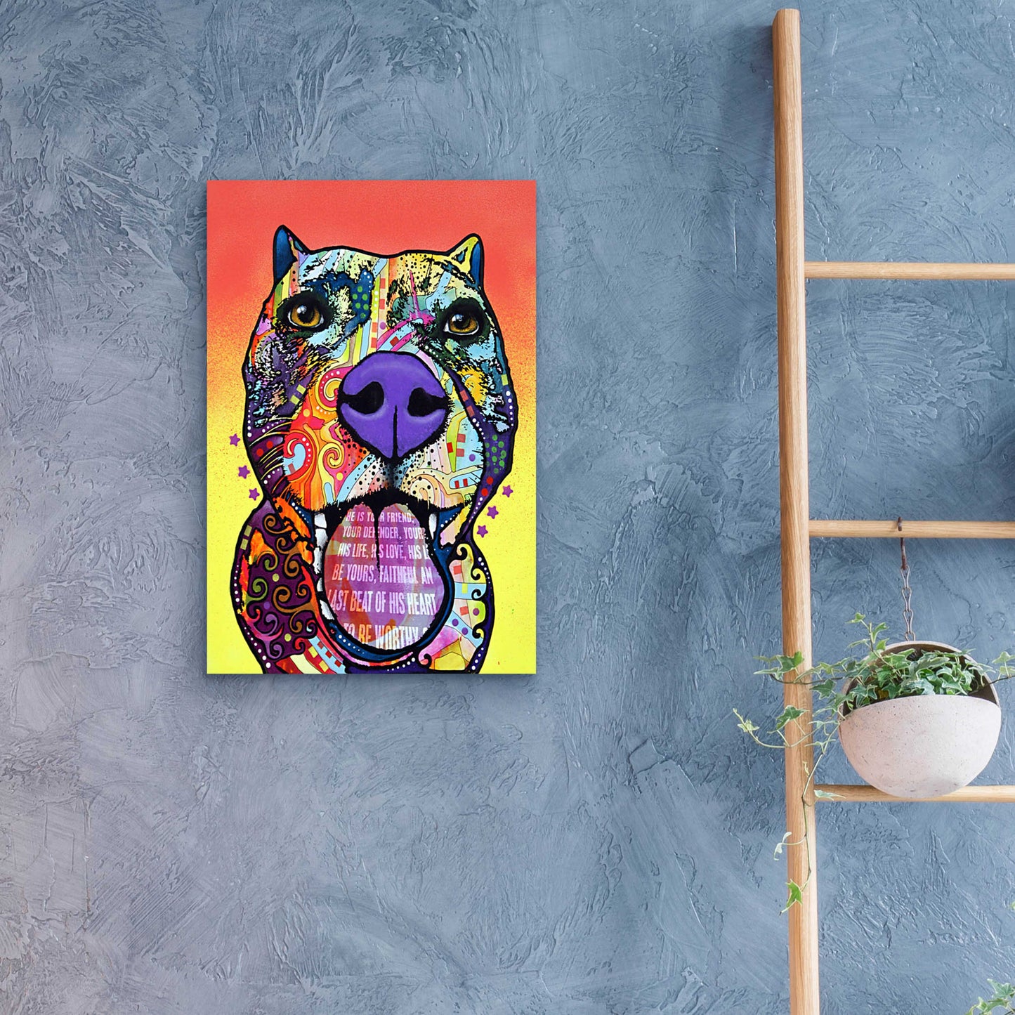 Epic Art 'Bark Don't Bite' by Dean Russo, Acrylic Glass Wall Art,16x24