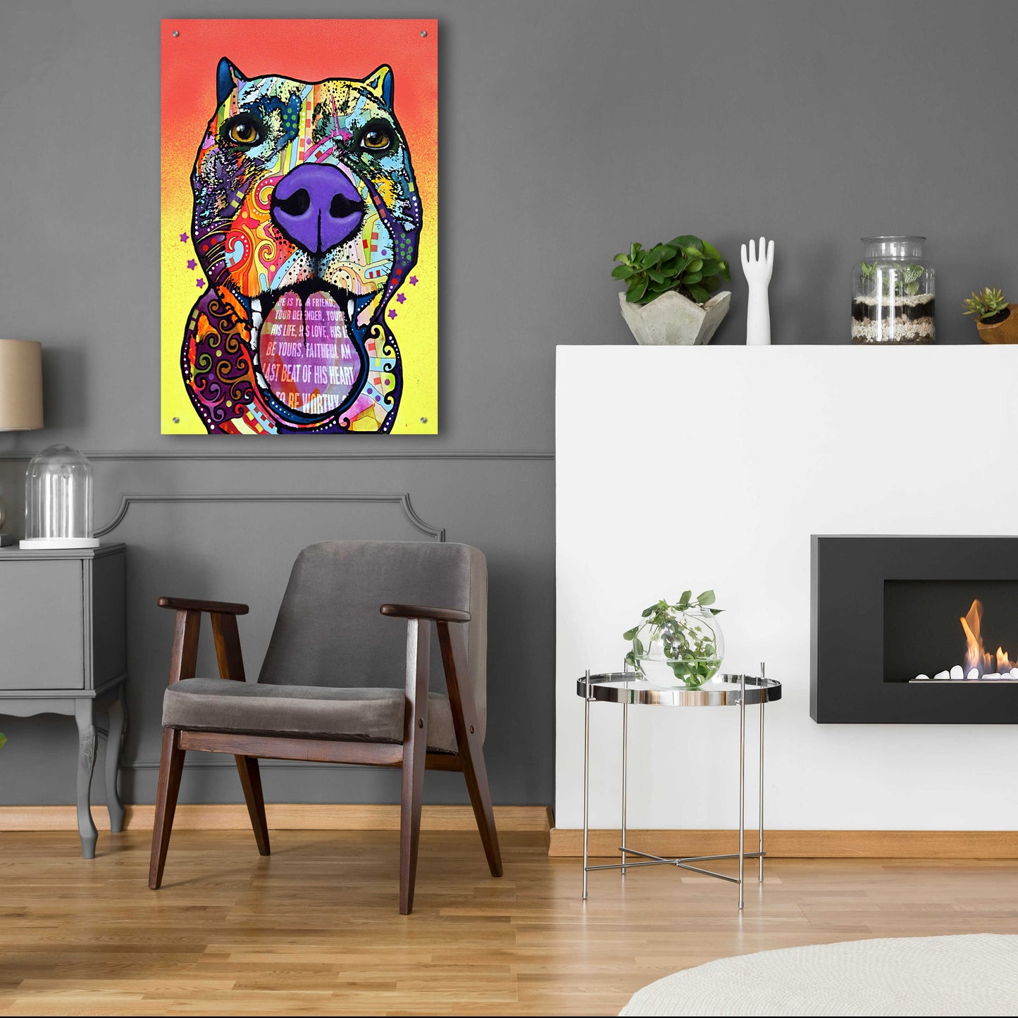 Epic Art 'Bark Don't Bite' by Dean Russo, Acrylic Glass Wall Art,24x36