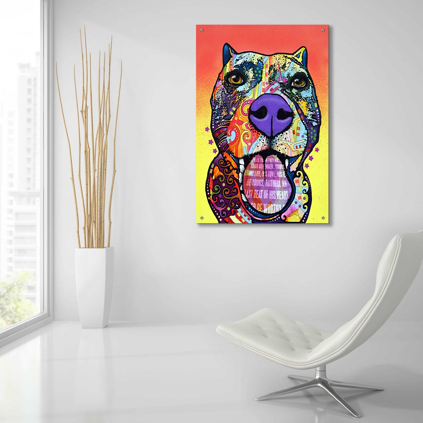 Epic Art 'Bark Don't Bite' by Dean Russo, Acrylic Glass Wall Art,24x36