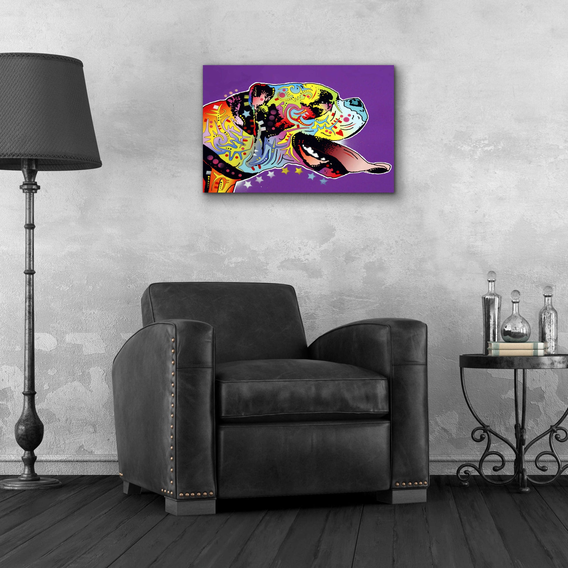 Epic Art 'Happy Boxer' by Dean Russo, Acrylic Glass Wall Art,24x16