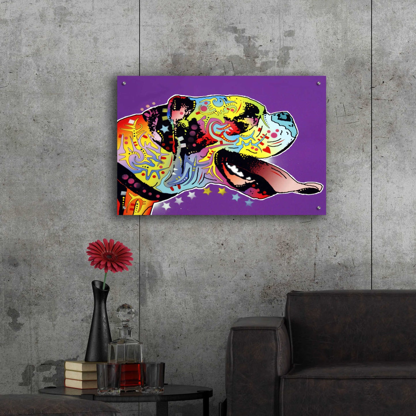 Epic Art 'Happy Boxer' by Dean Russo, Acrylic Glass Wall Art,36x24