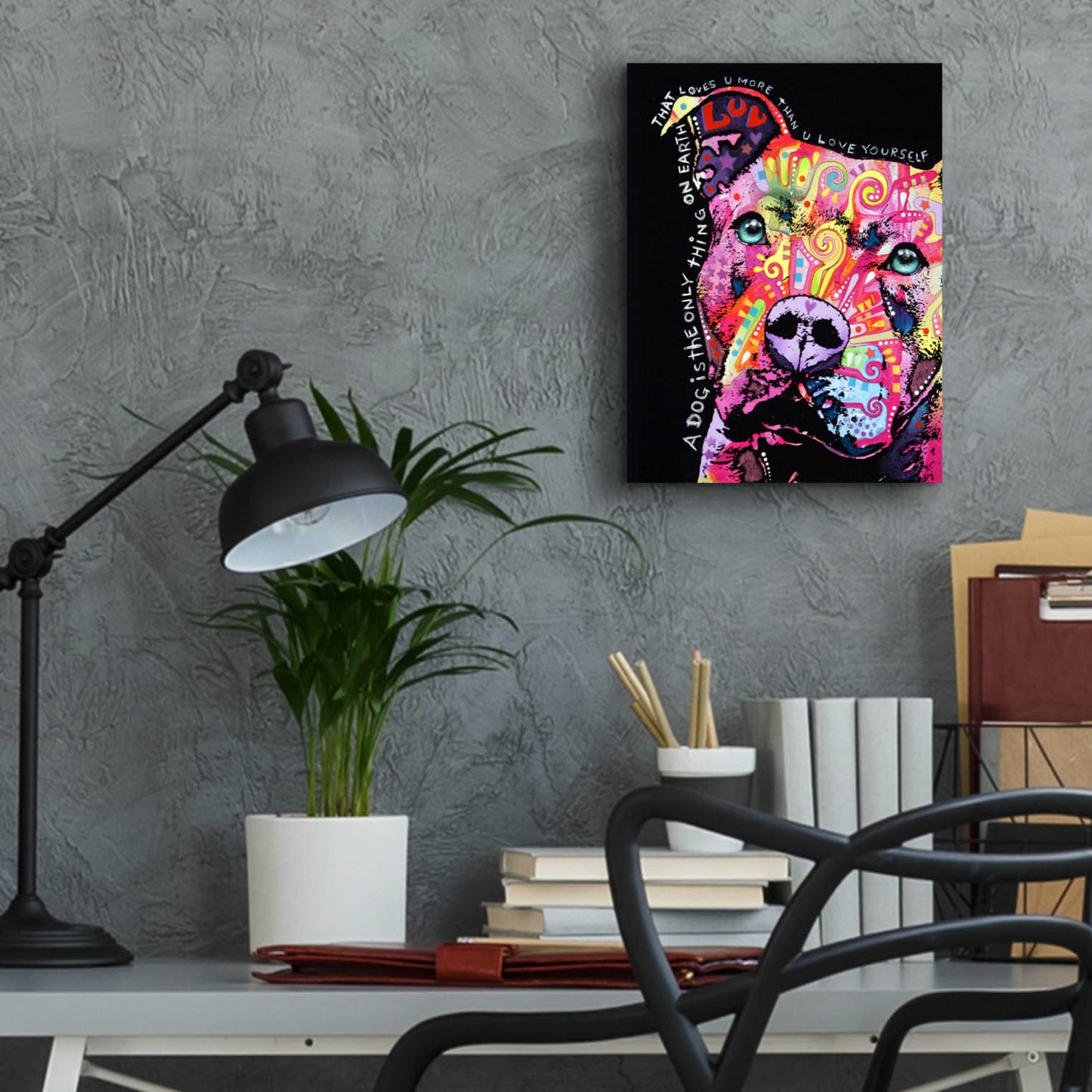 Epic Art 'Thoughtful Pit Bull' by Dean Russo, Acrylic Glass Wall Art,12x16