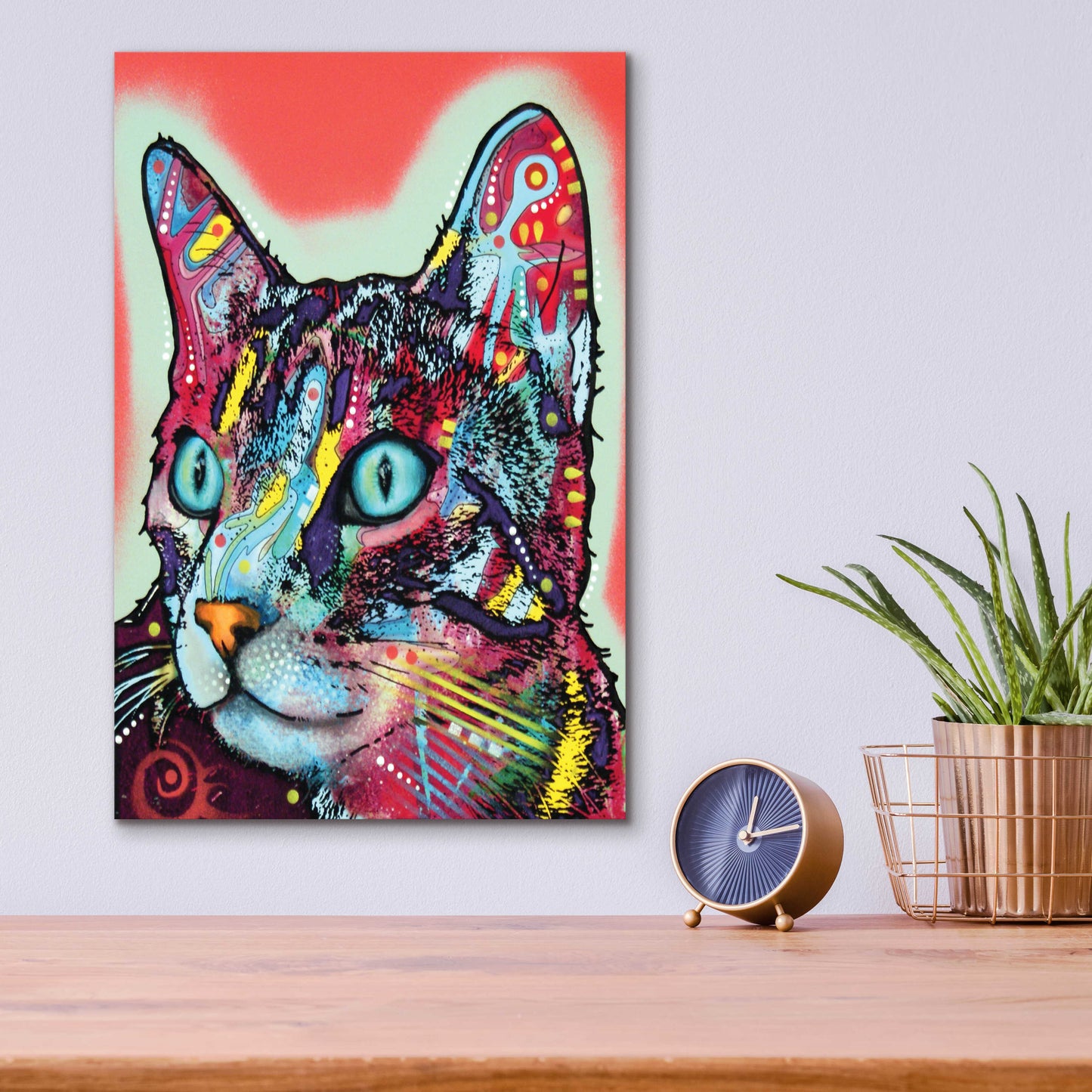 Epic Art 'Curious Cat' by Dean Russo, Acrylic Glass Wall Art,12x16