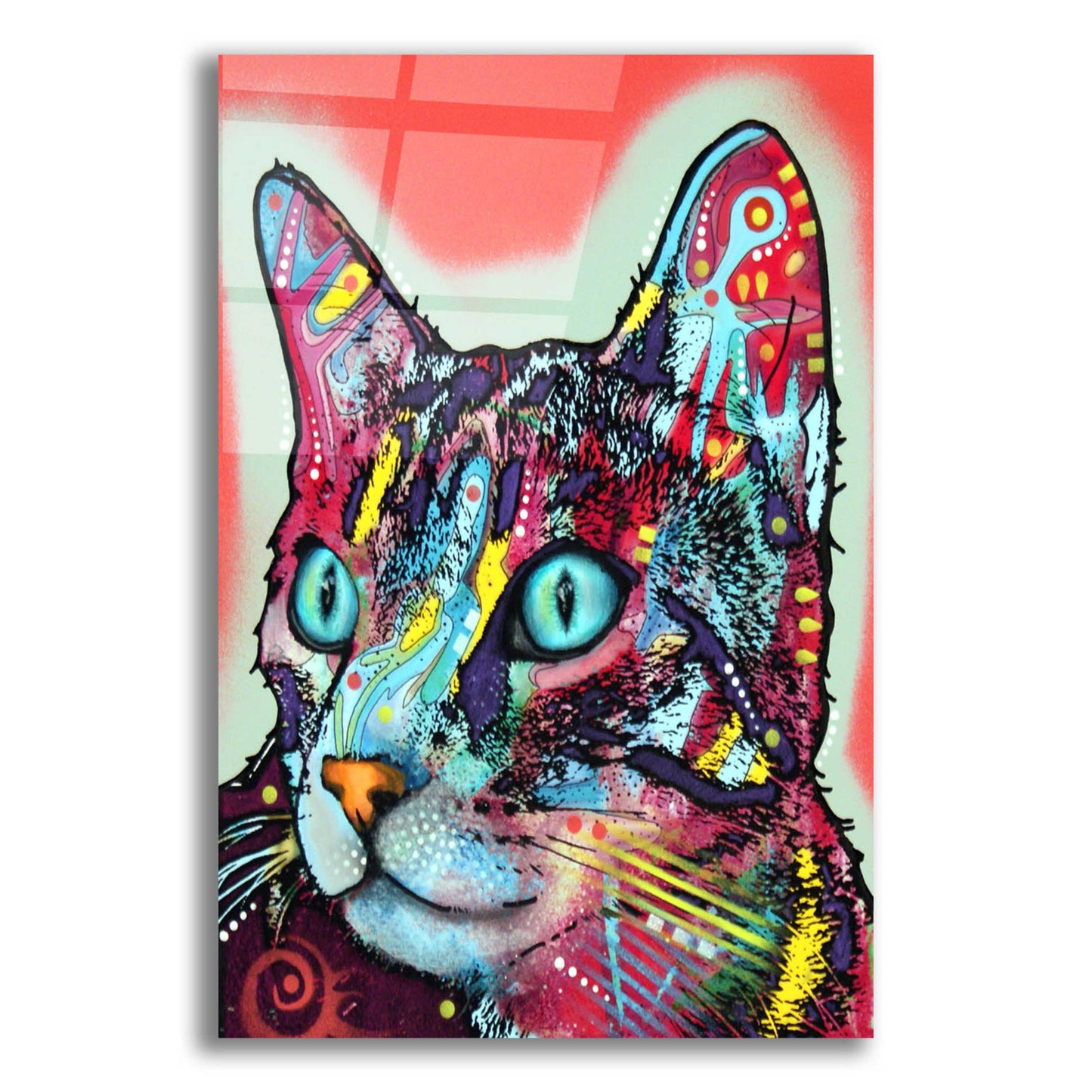 Epic Art 'Curious Cat' by Dean Russo, Acrylic Glass Wall Art,16x24