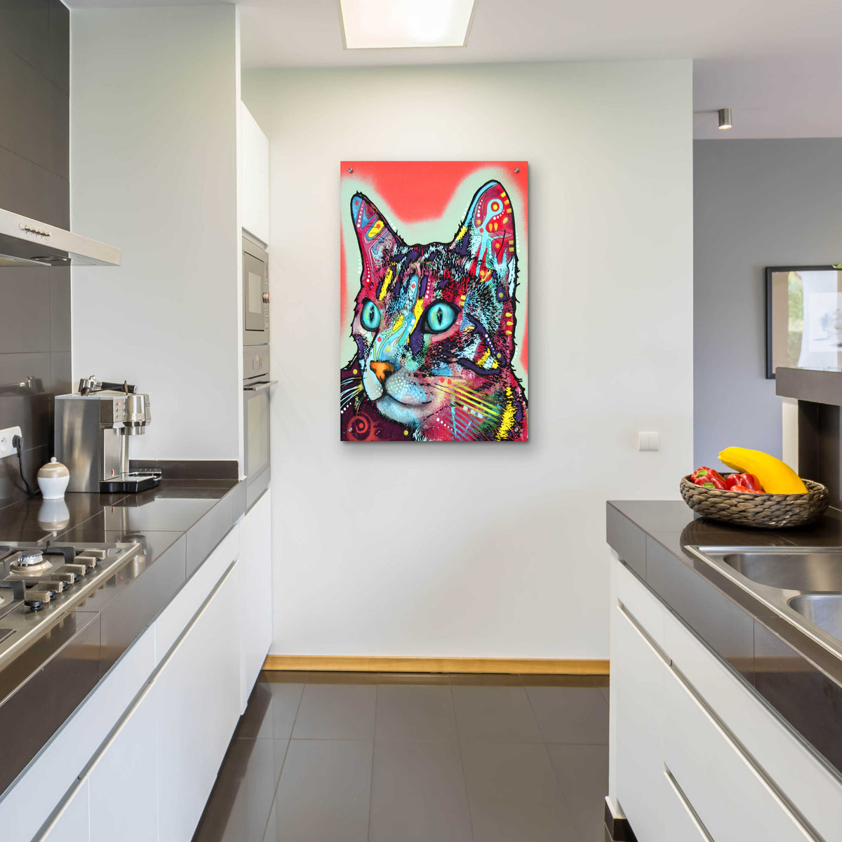 Epic Art 'Curious Cat' by Dean Russo, Acrylic Glass Wall Art,24x36