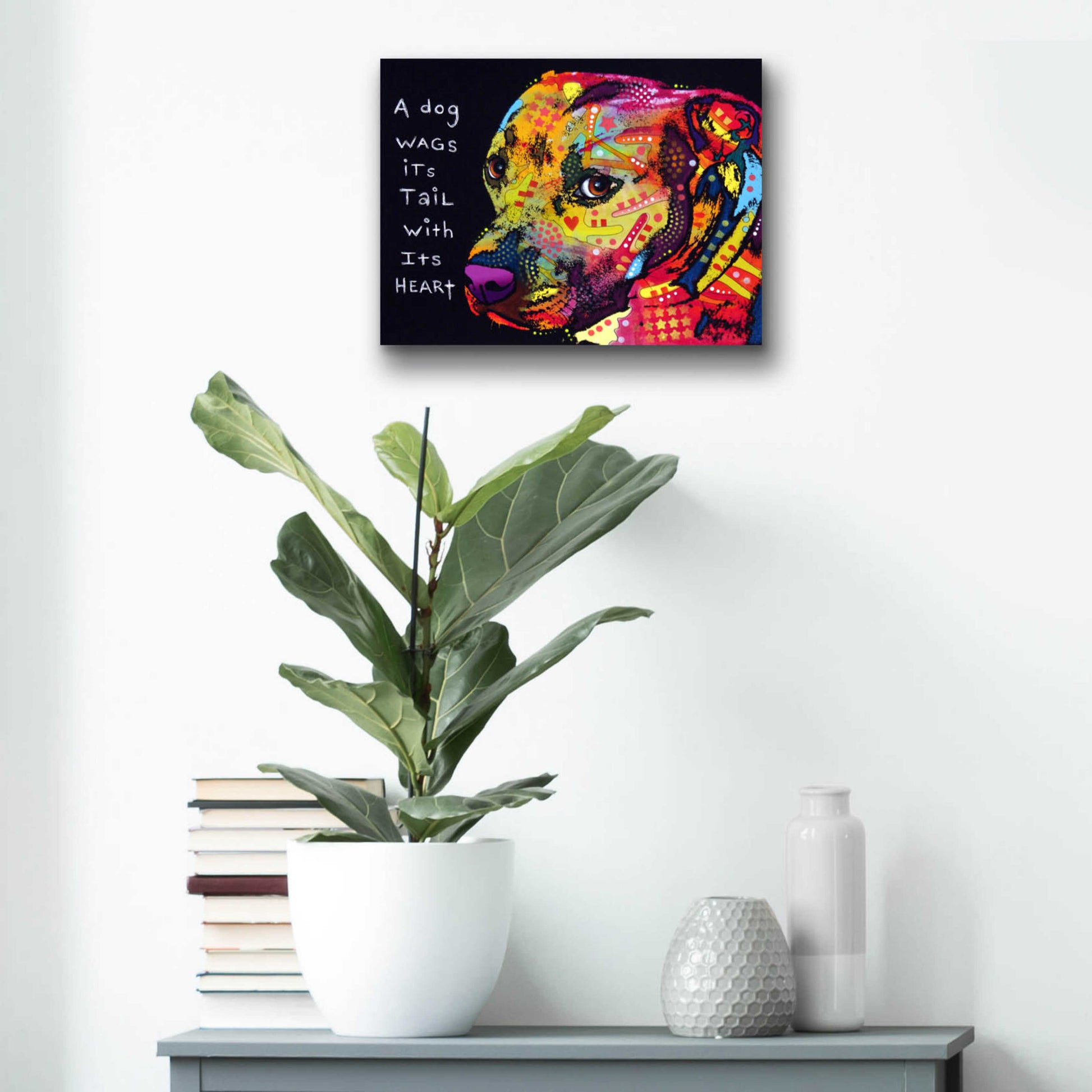 Epic Art 'Gratitude Pitbull' by Dean Russo, Acrylic Glass Wall Art,16x12