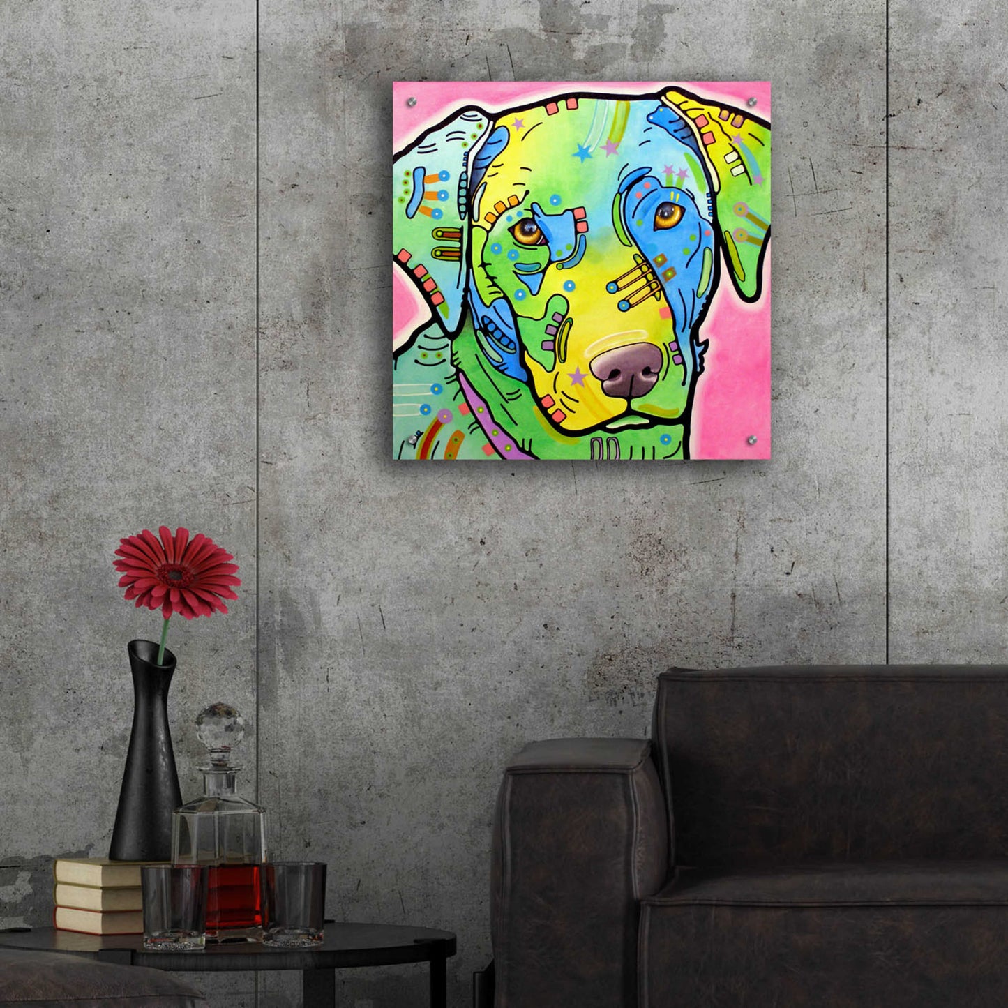 Epic Art 'Labrador' by Dean Russo, Acrylic Glass Wall Art,24x24