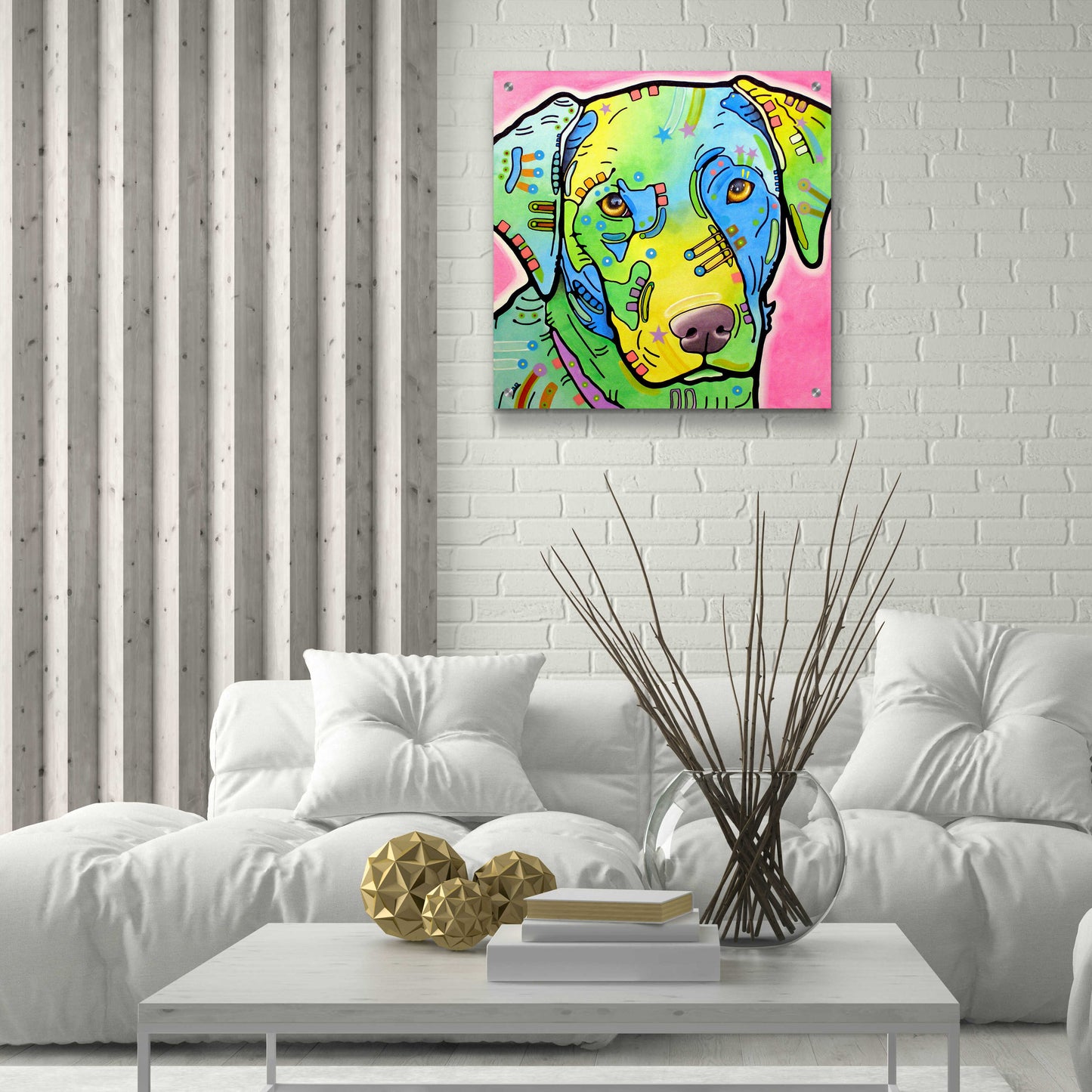 Epic Art 'Labrador' by Dean Russo, Acrylic Glass Wall Art,24x24