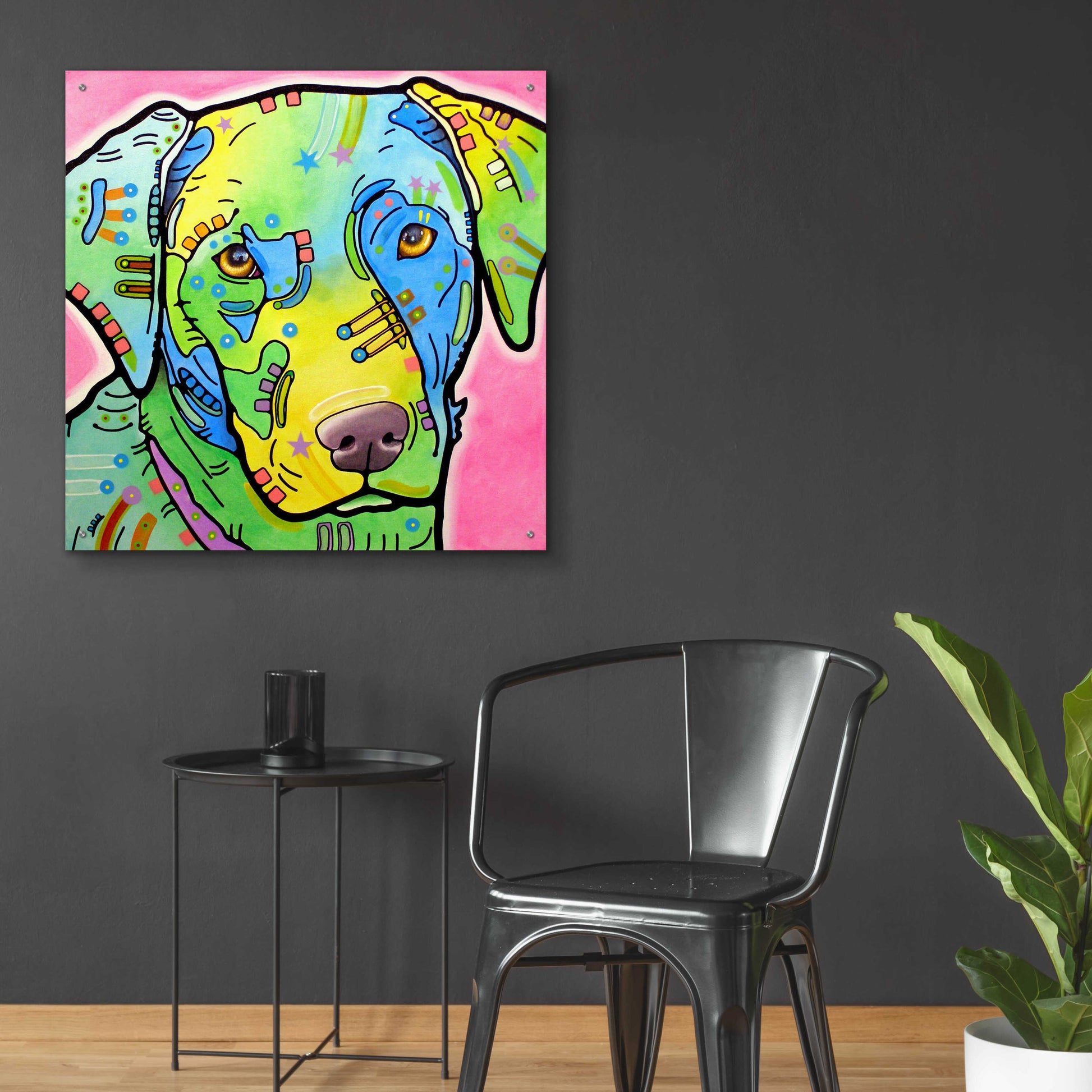 Epic Art 'Labrador' by Dean Russo, Acrylic Glass Wall Art,36x36