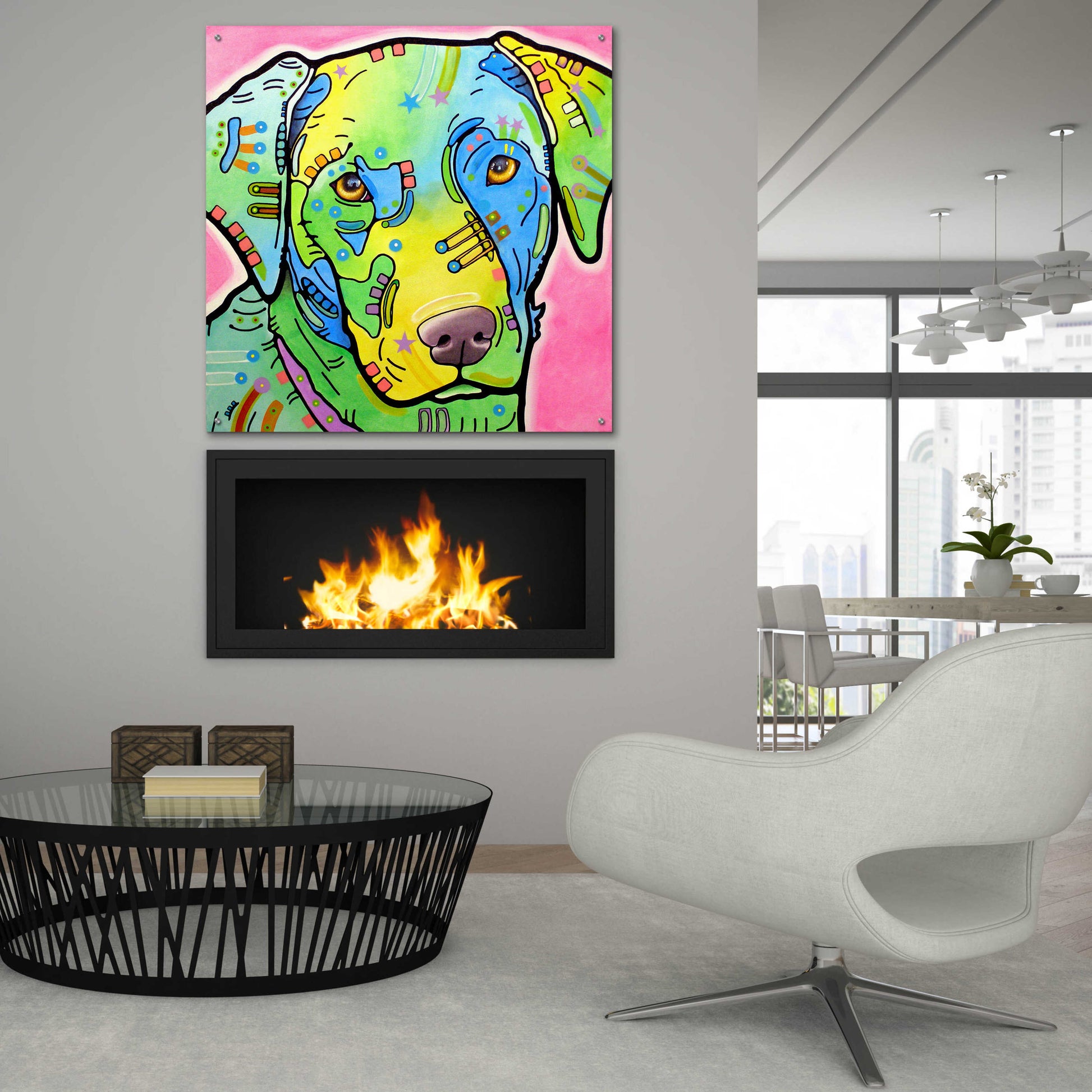 Epic Art 'Labrador' by Dean Russo, Acrylic Glass Wall Art,36x36