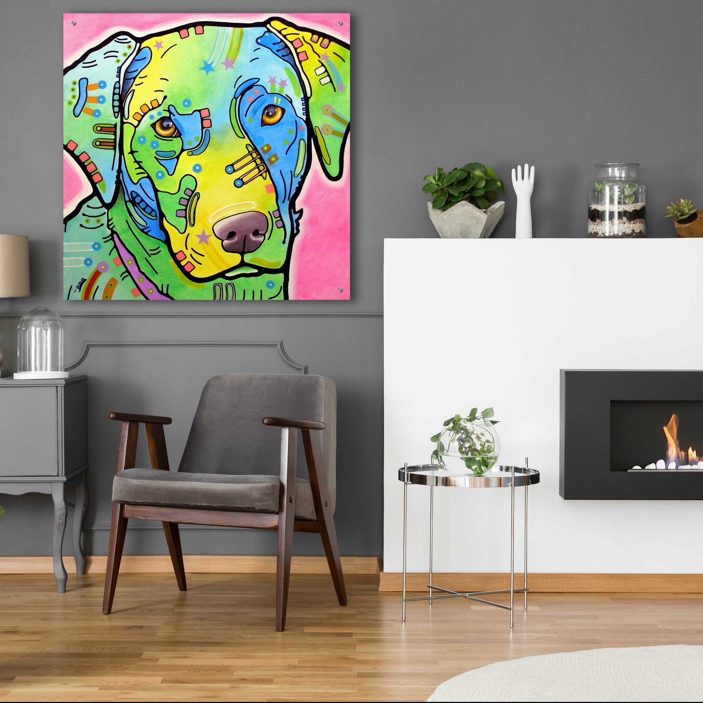 Epic Art 'Labrador' by Dean Russo, Acrylic Glass Wall Art,36x36