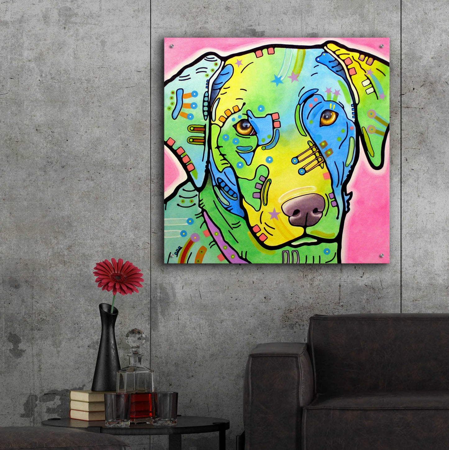 Epic Art 'Labrador' by Dean Russo, Acrylic Glass Wall Art,36x36