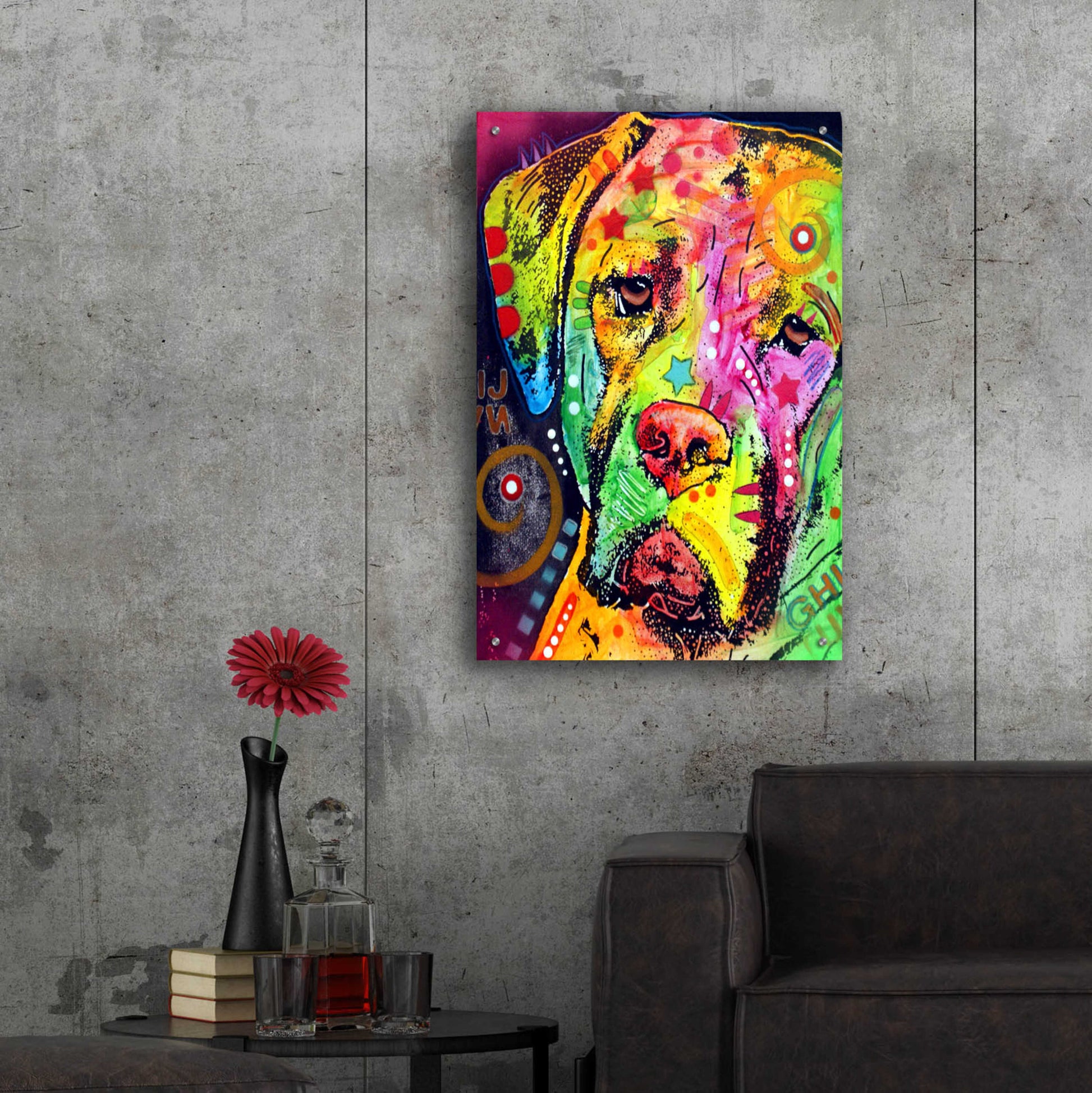 Epic Art 'Mastiff' by Dean Russo, Acrylic Glass Wall Art,24x36