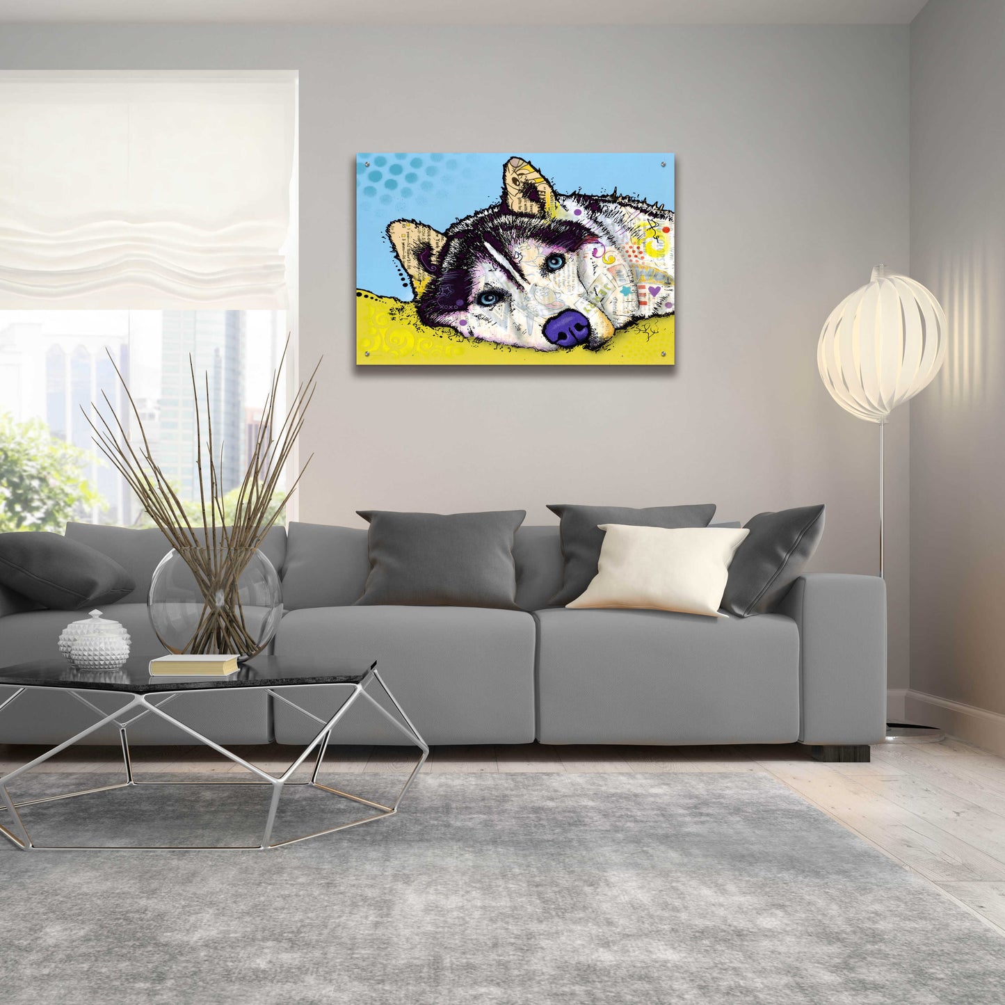 Epic Art 'Siberian Husky 2' by Dean Russo, Acrylic Glass Wall Art,36x24