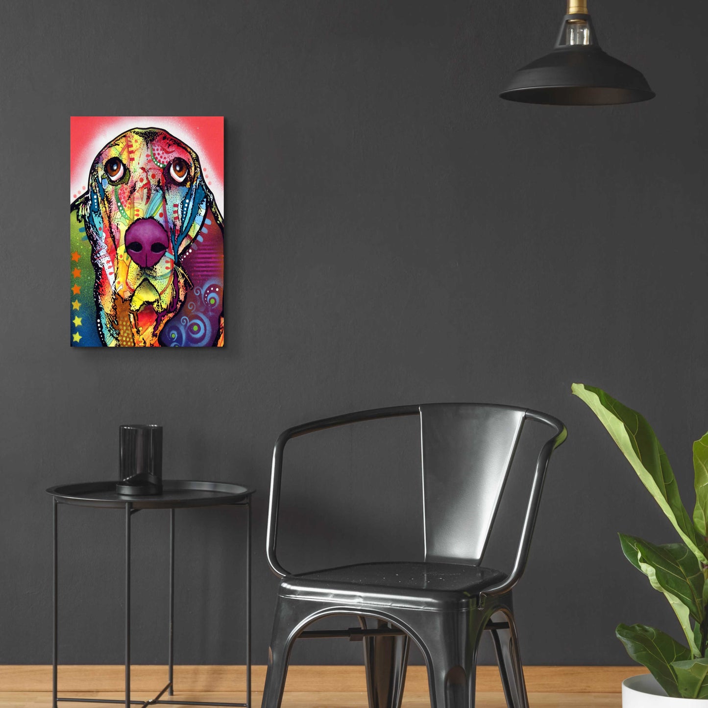 Epic Art 'Basset 1' by Dean Russo, Acrylic Glass Wall Art,16x24