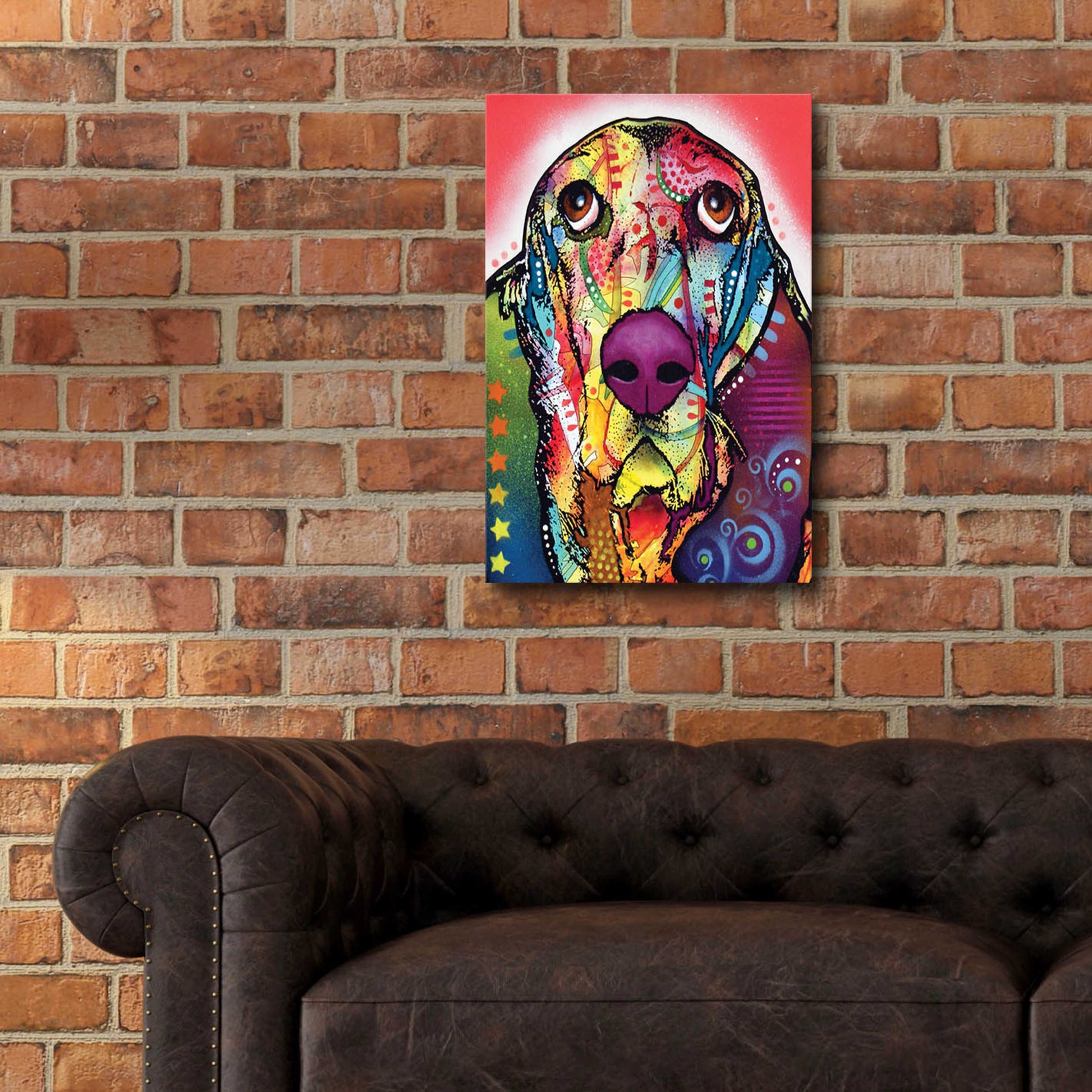 Epic Art 'Basset 1' by Dean Russo, Acrylic Glass Wall Art,16x24