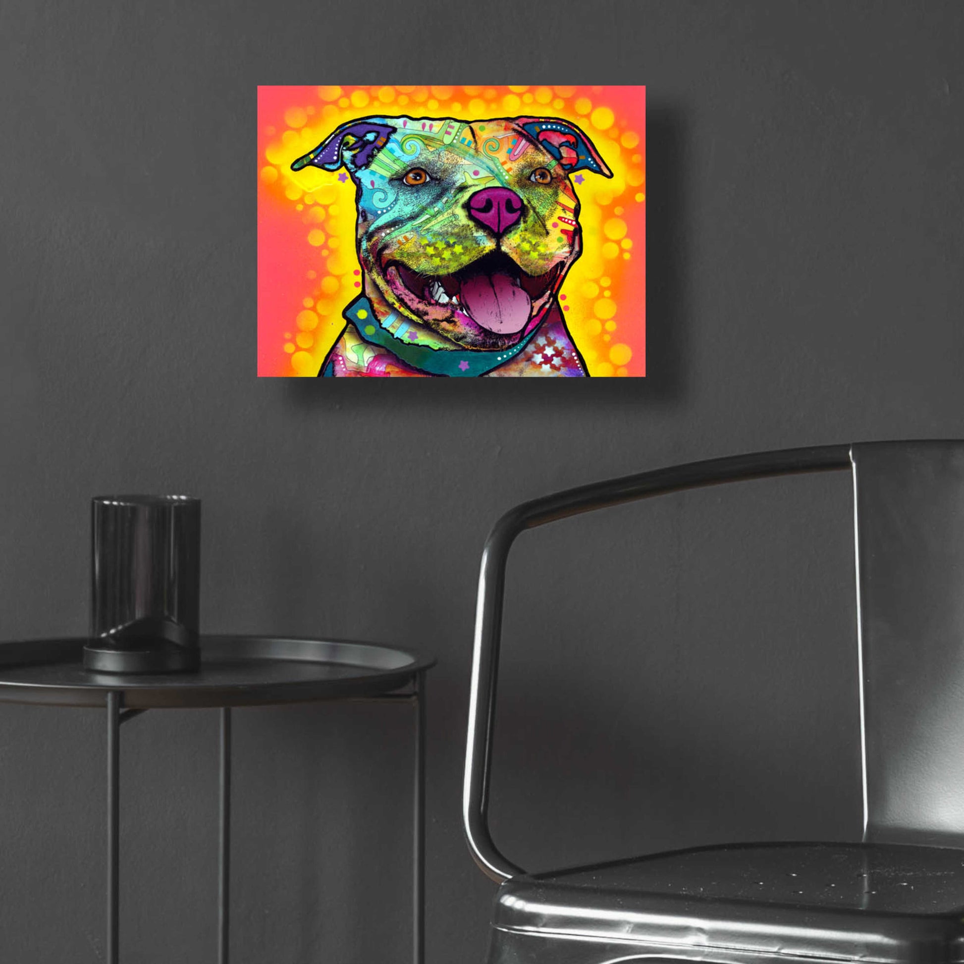 Epic Art 'Dewey Pit Bull' by Dean Russo, Acrylic Glass Wall Art,16x12