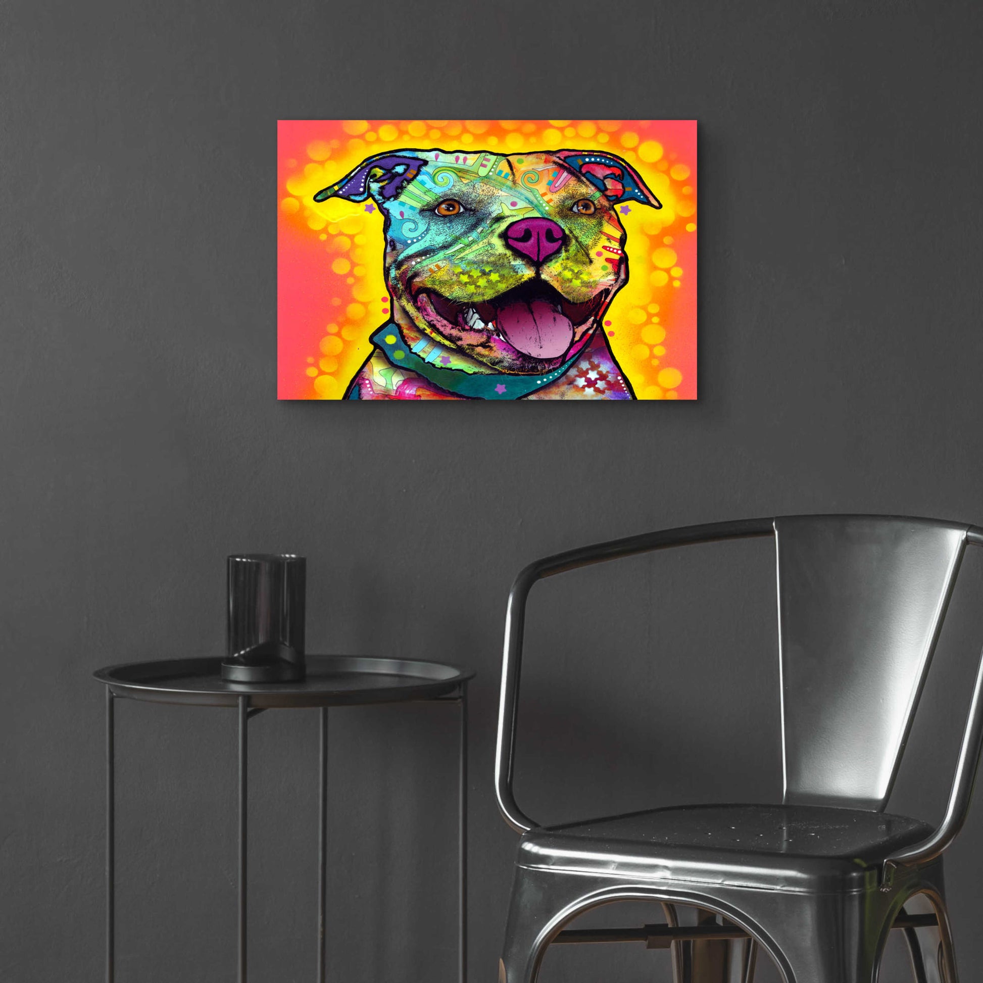 Epic Art 'Dewey Pit Bull' by Dean Russo, Acrylic Glass Wall Art,24x16