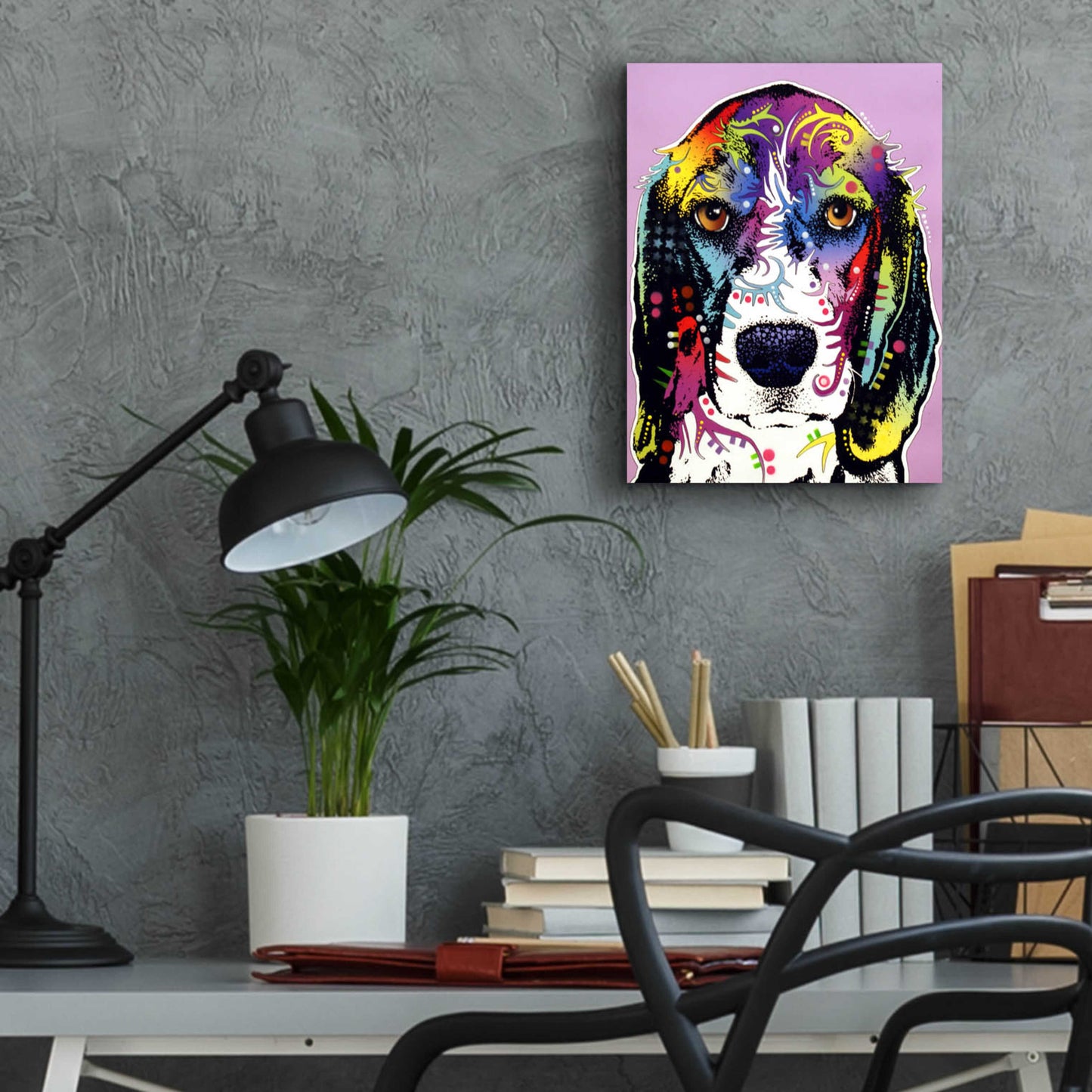 Epic Art '4 Beagle' by Dean Russo, Acrylic Glass Wall Art,12x16