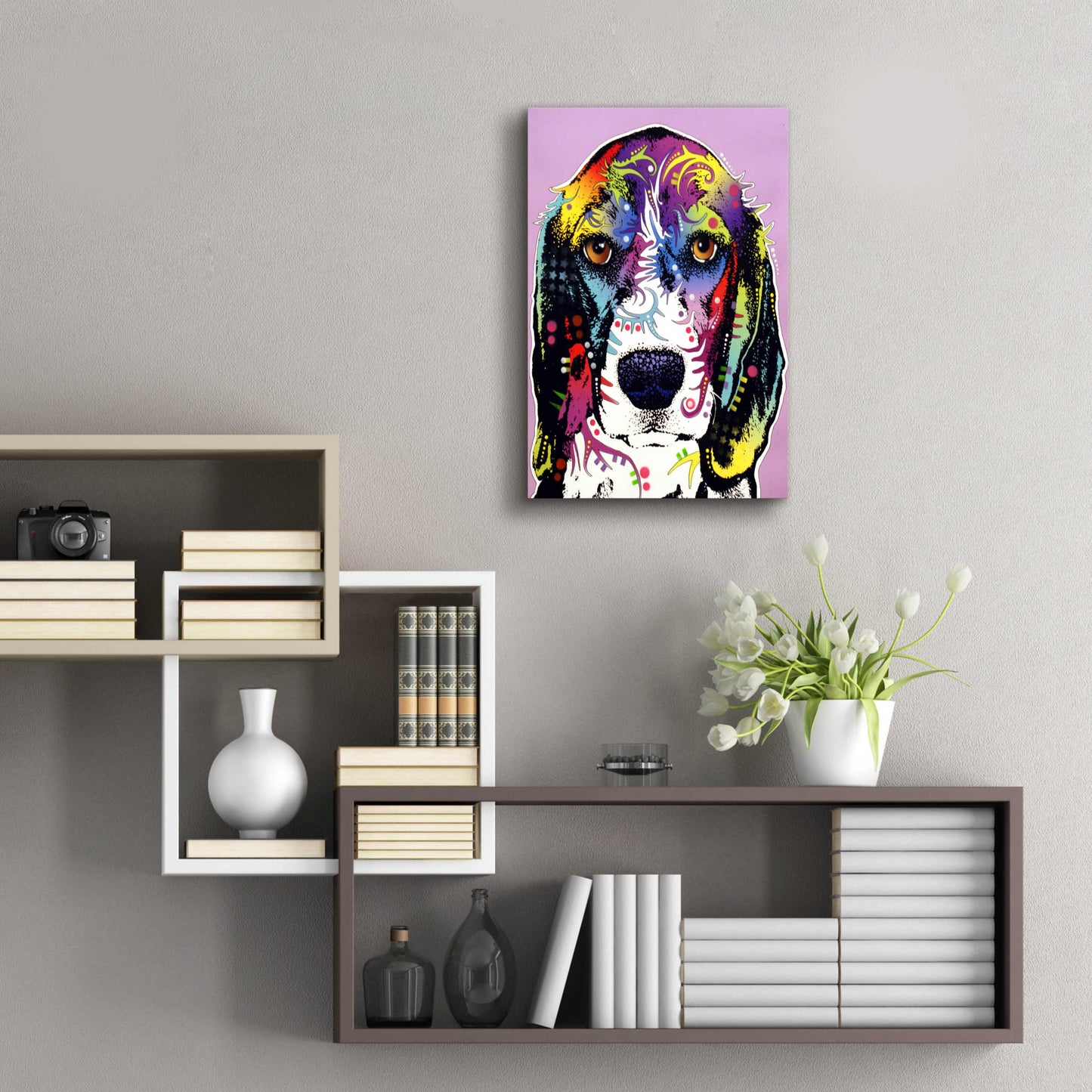 Epic Art '4 Beagle' by Dean Russo, Acrylic Glass Wall Art,16x24