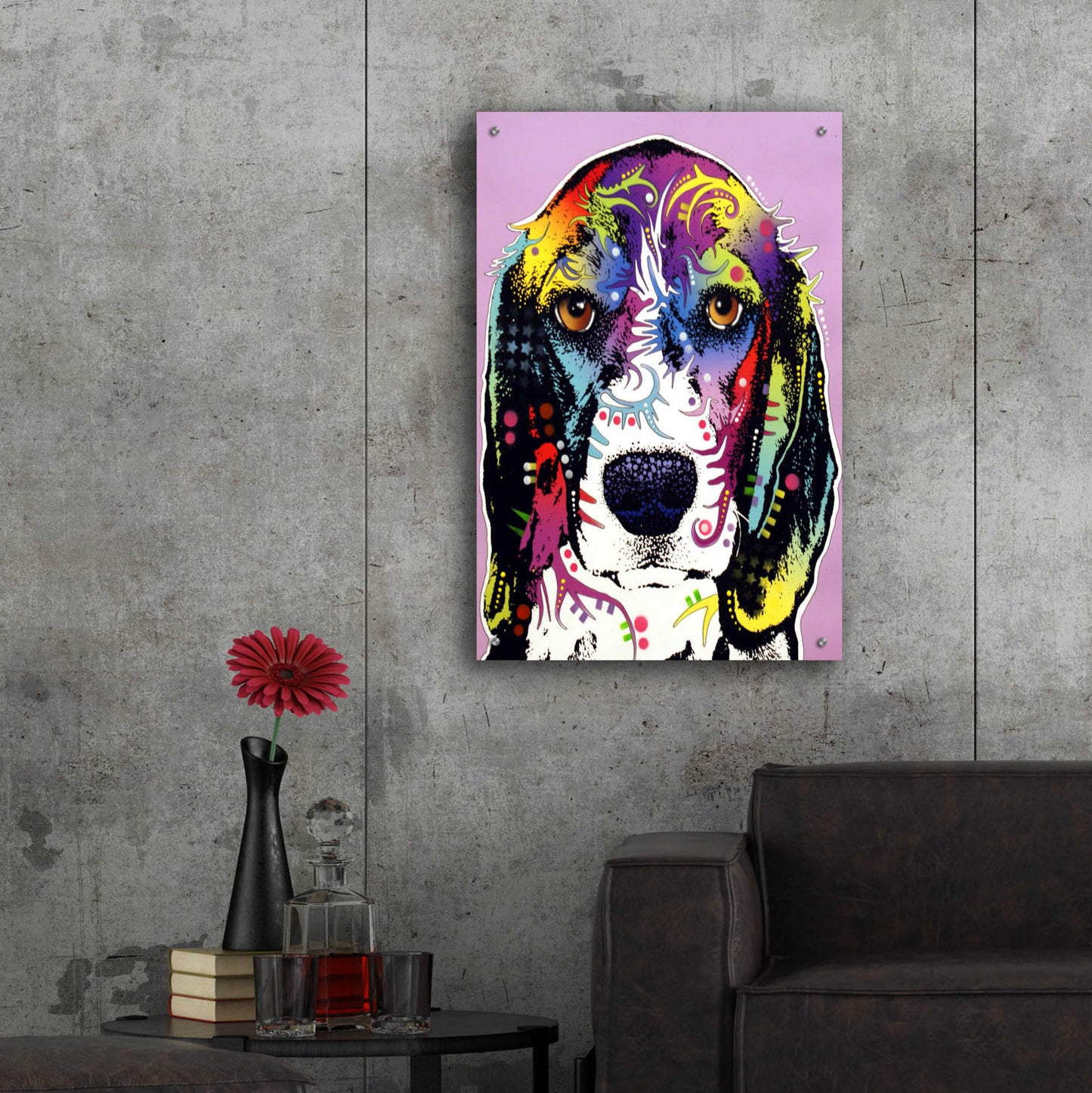 Epic Art '4 Beagle' by Dean Russo, Acrylic Glass Wall Art,24x36