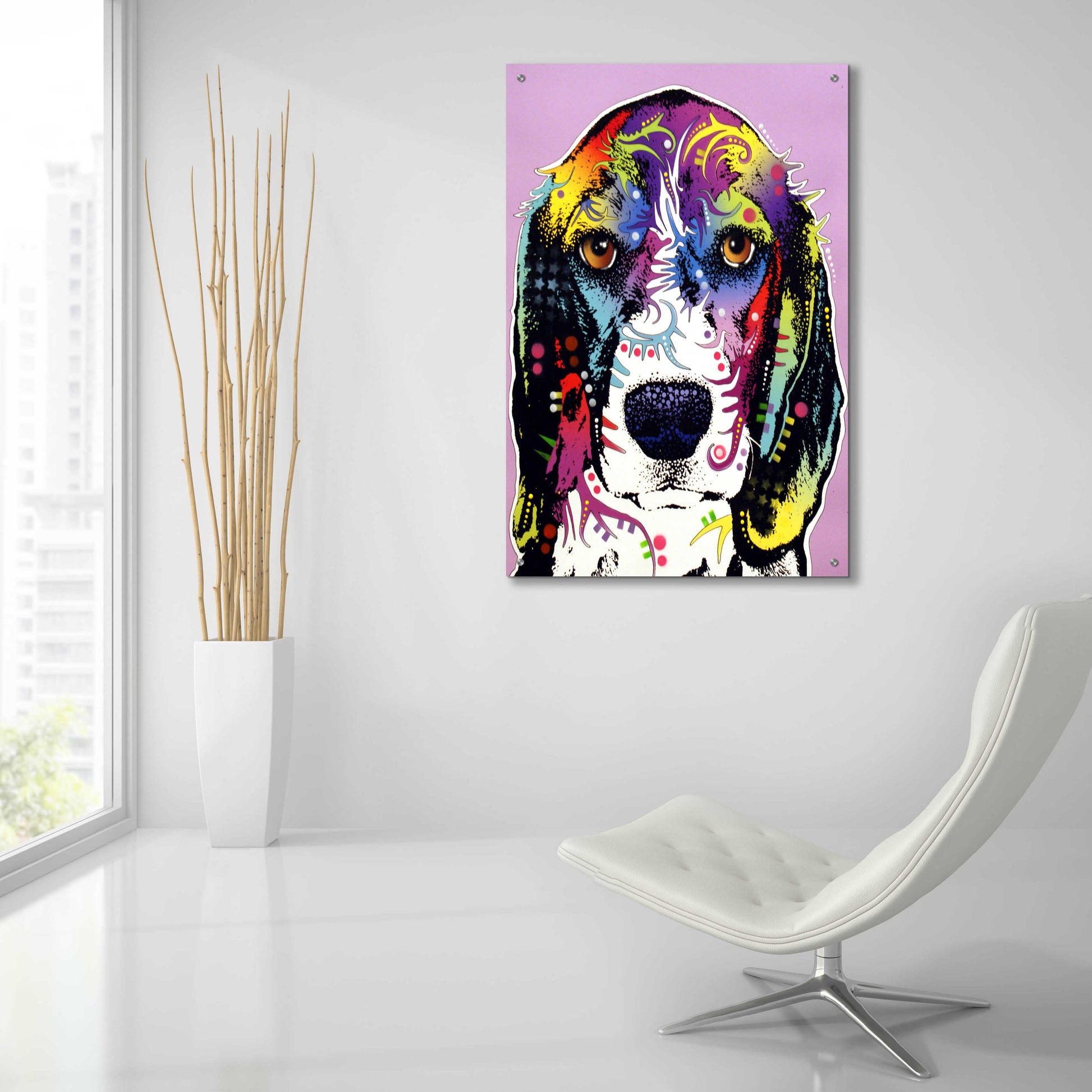 Epic Art '4 Beagle' by Dean Russo, Acrylic Glass Wall Art,24x36