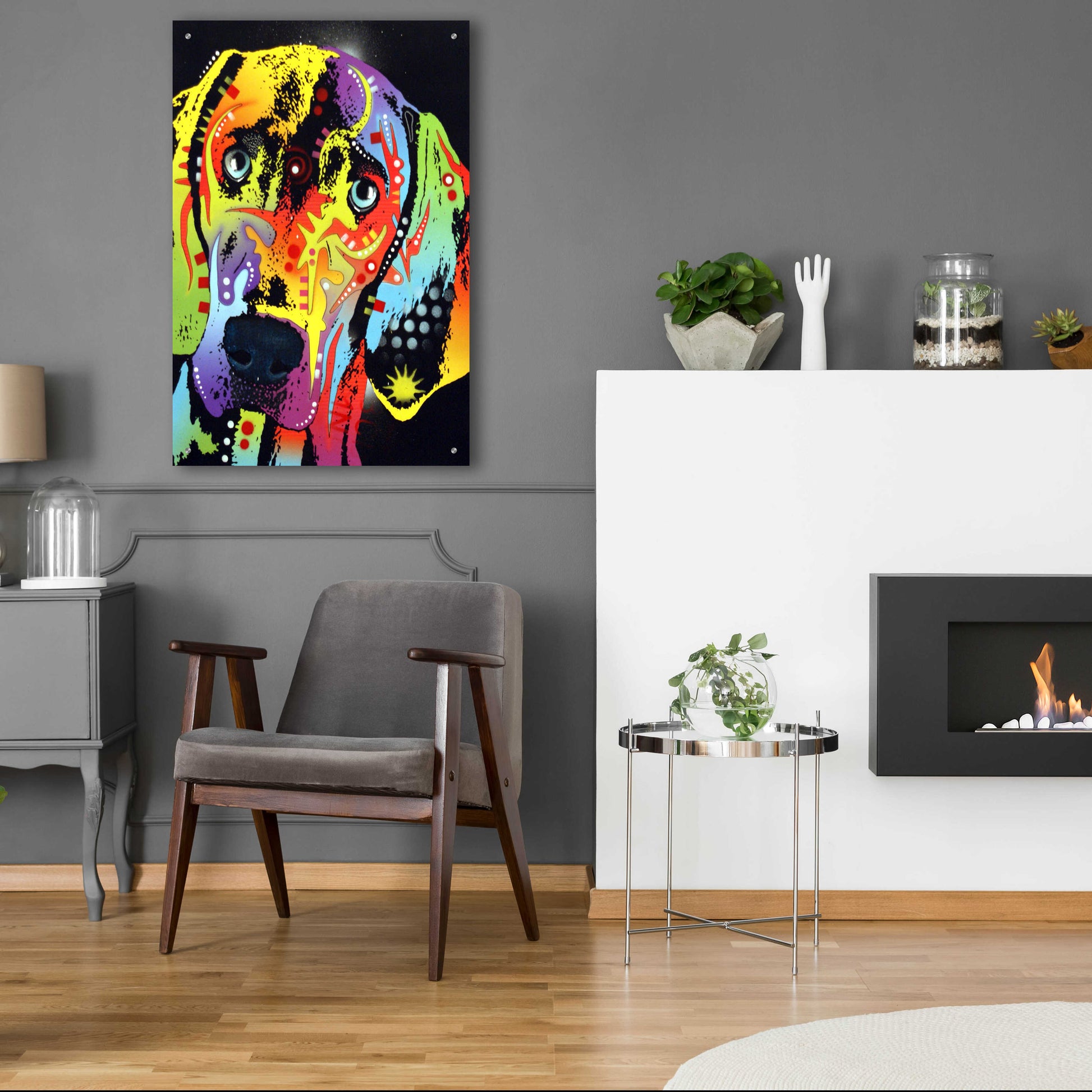 Epic Art 'Weimaraner' by Dean Russo, Acrylic Glass Wall Art,24x36