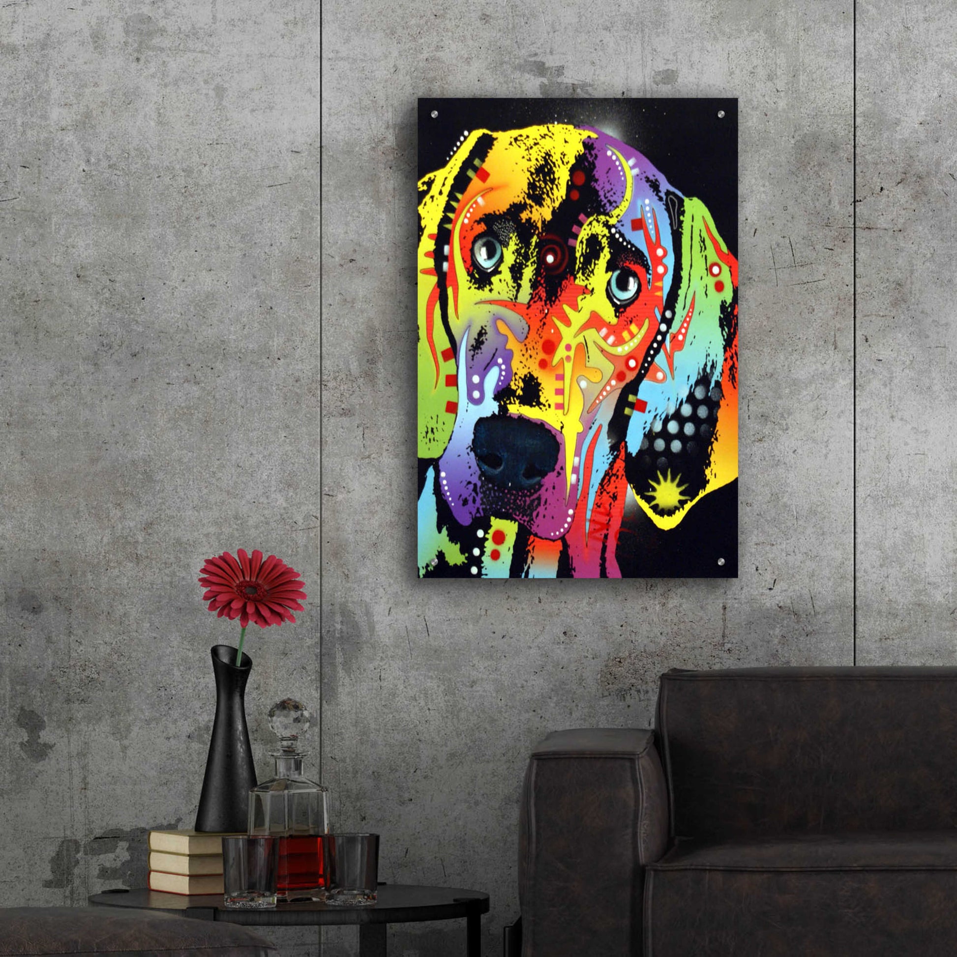 Epic Art 'Weimaraner' by Dean Russo, Acrylic Glass Wall Art,24x36