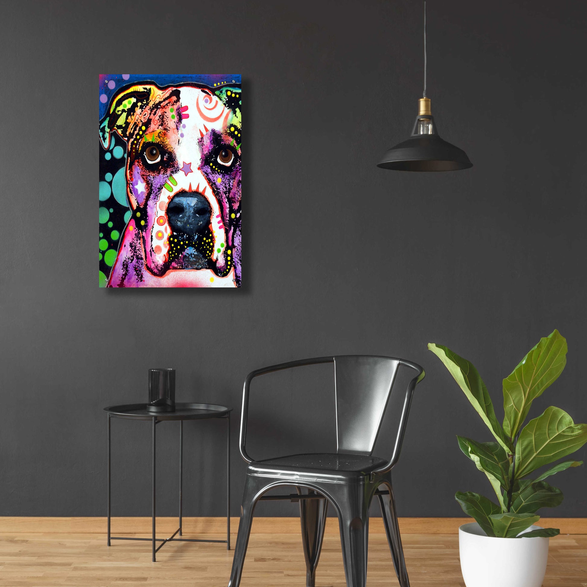 Epic Art 'American Bulldog 2' by Dean Russo, Acrylic Glass Wall Art,24x36