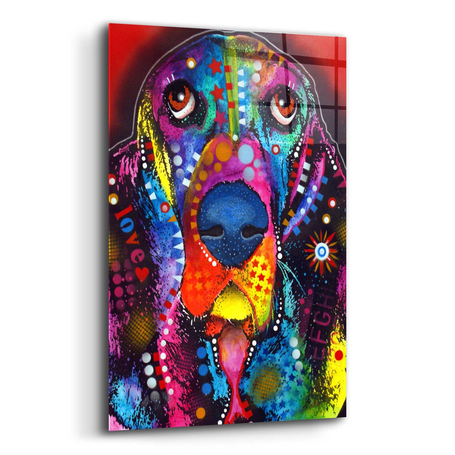 Epic Art 'Basset 2' by Dean Russo, Acrylic Glass Wall Art,12x16