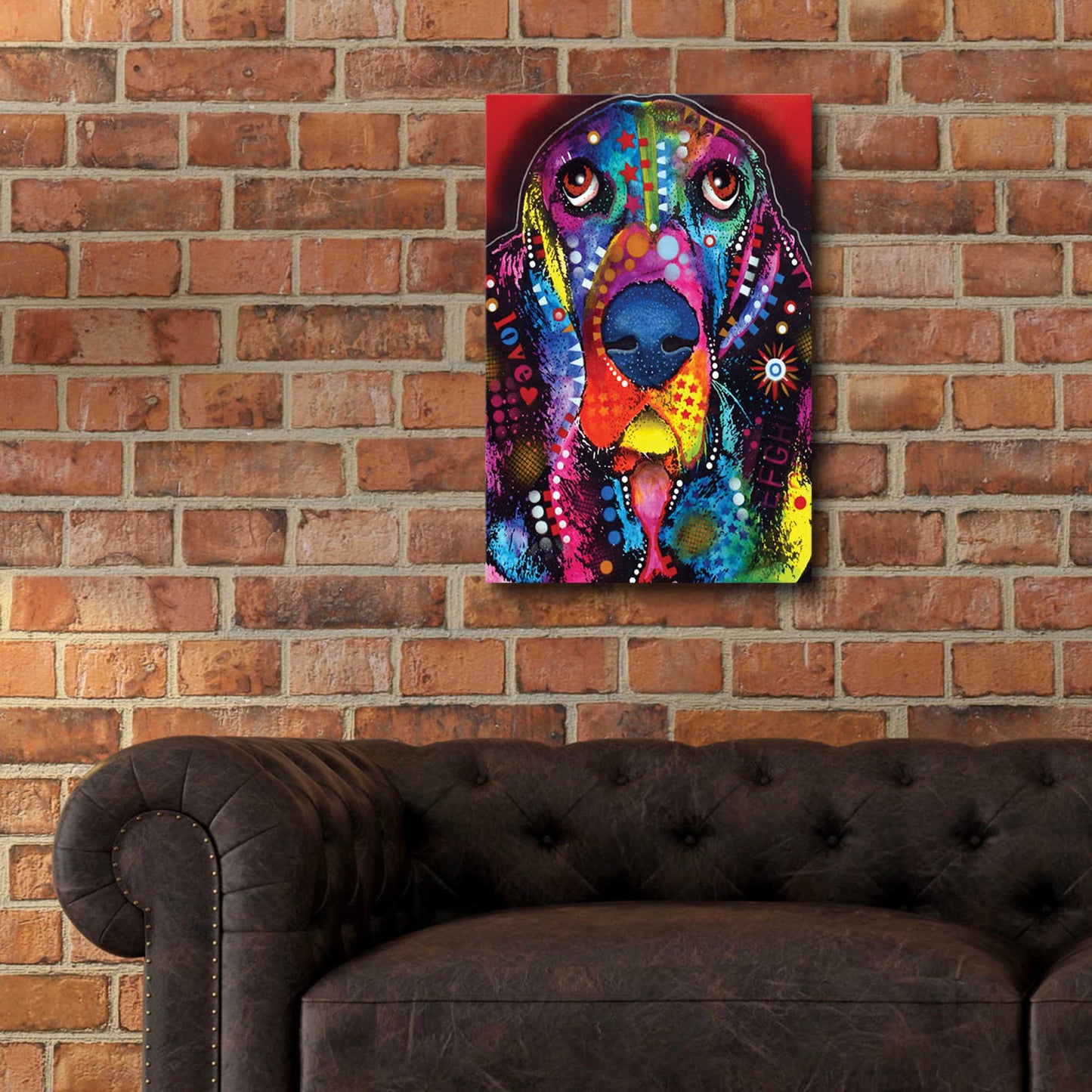 Epic Art 'Basset 2' by Dean Russo, Acrylic Glass Wall Art,16x24