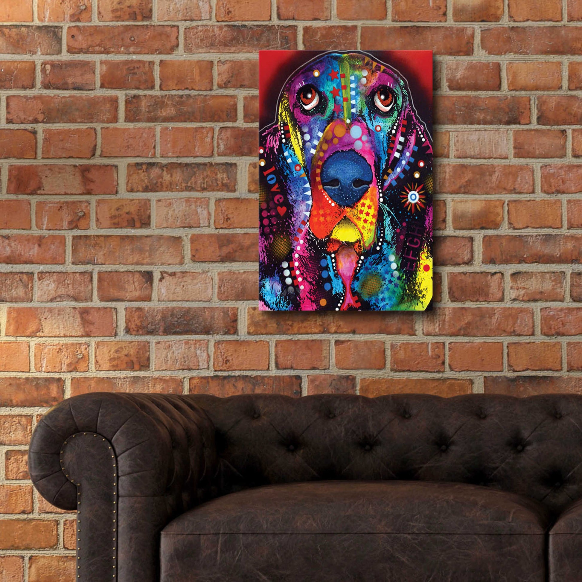 Epic Art 'Basset 2' by Dean Russo, Acrylic Glass Wall Art,16x24