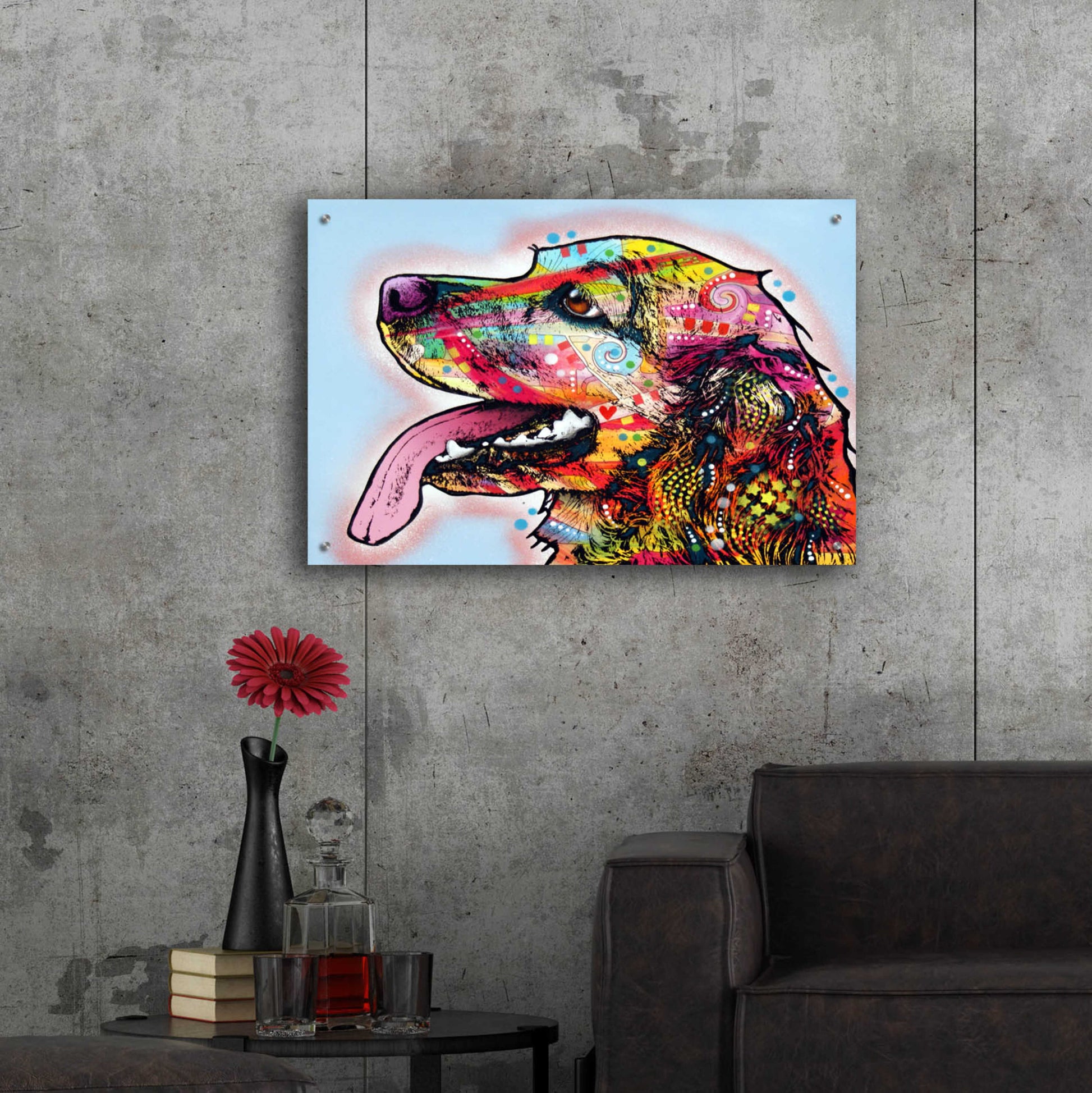 Epic Art 'Cocker Spaniel 1' by Dean Russo, Acrylic Glass Wall Art,36x24