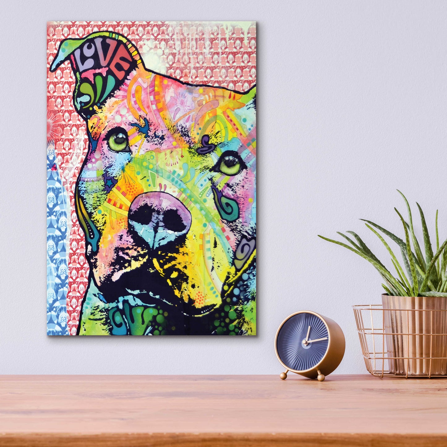 Epic Art 'Thoughtful Pit Bull This Years Love 2013 Part 1' by Dean Russo, Acrylic Glass Wall Art,12x16