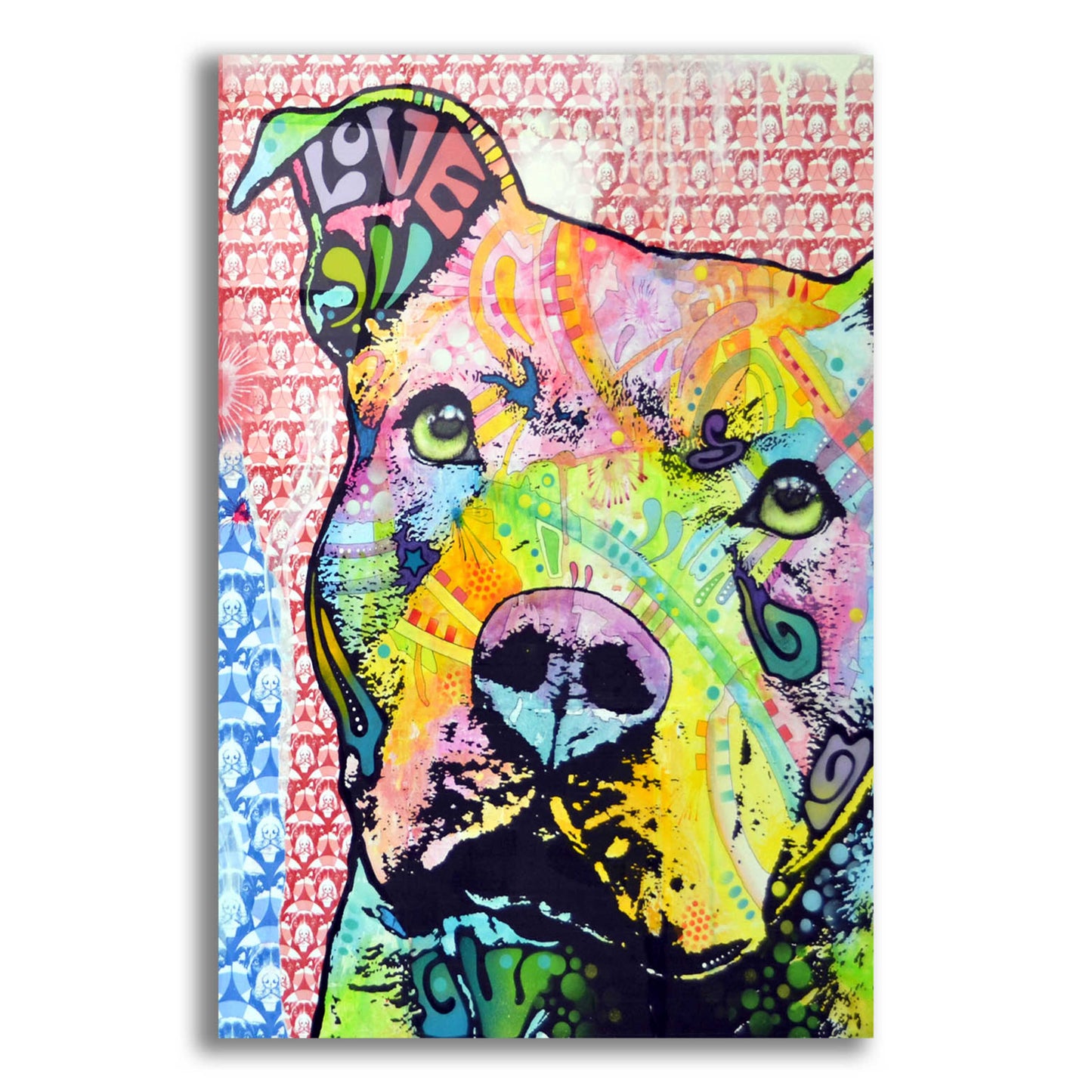 Epic Art 'Thoughtful Pit Bull This Years Love 2013 Part 1' by Dean Russo, Acrylic Glass Wall Art,12x16