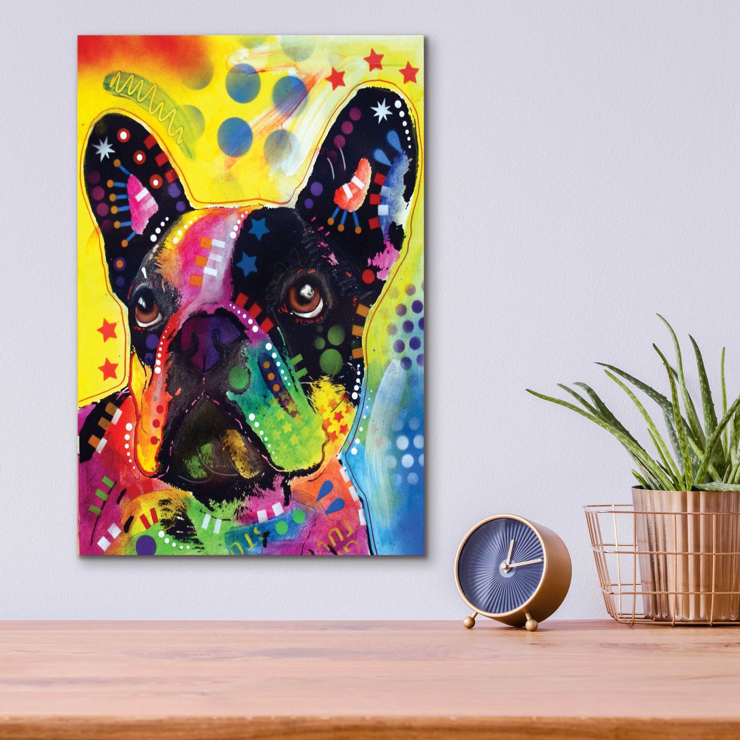 Epic Art 'French Bulldog 2' by Dean Russo, Acrylic Glass Wall Art,12x16