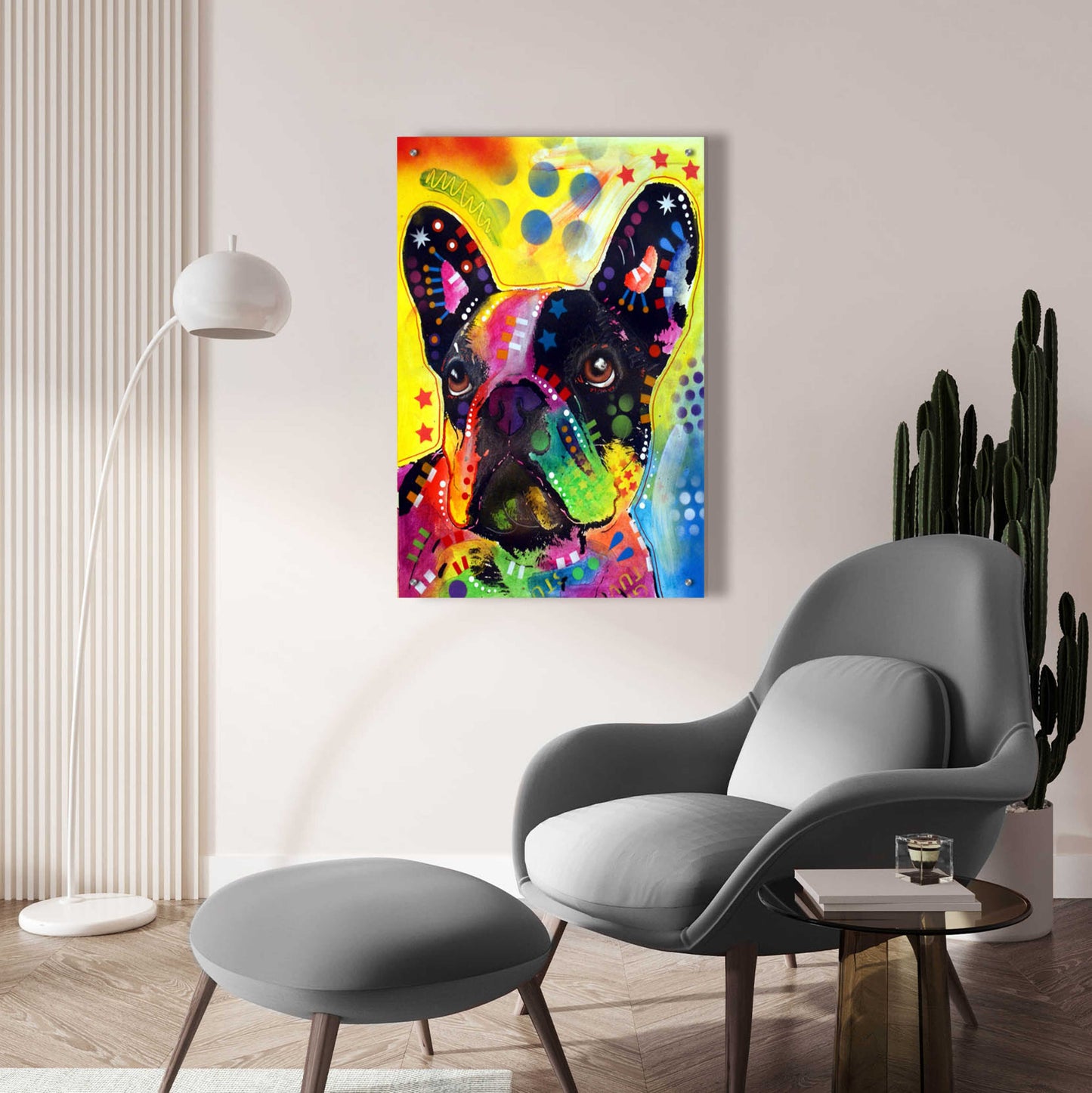 Epic Art 'French Bulldog 2' by Dean Russo, Acrylic Glass Wall Art,24x36