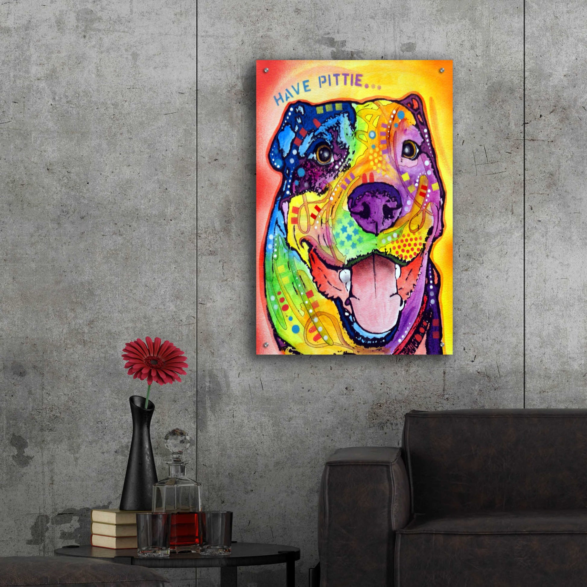 Epic Art 'Have Pittie' by Dean Russo, Acrylic Glass Wall Art,24x36