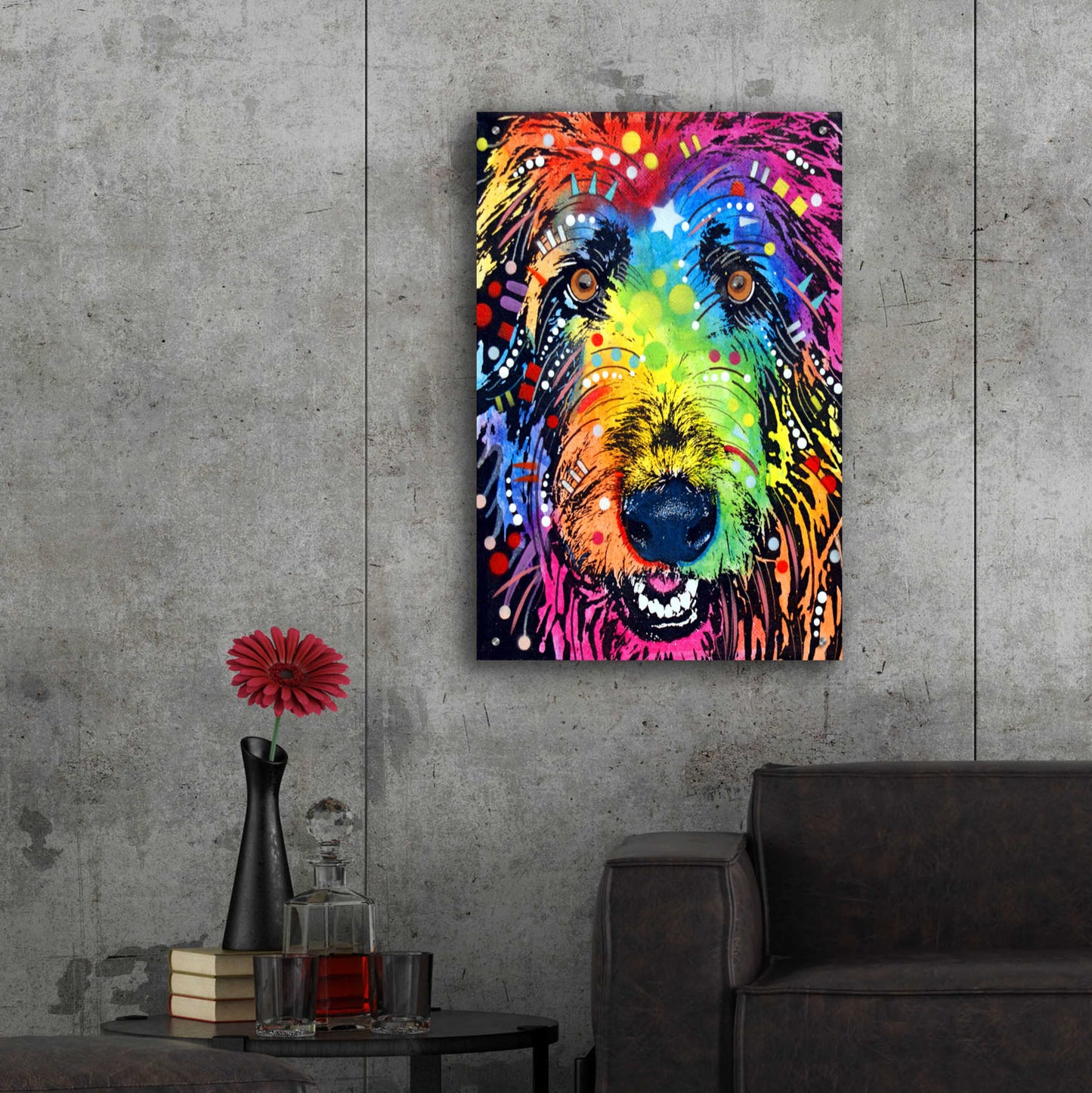 Epic Art 'Irish Wolfhound' by Dean Russo, Acrylic Glass Wall Art,24x36