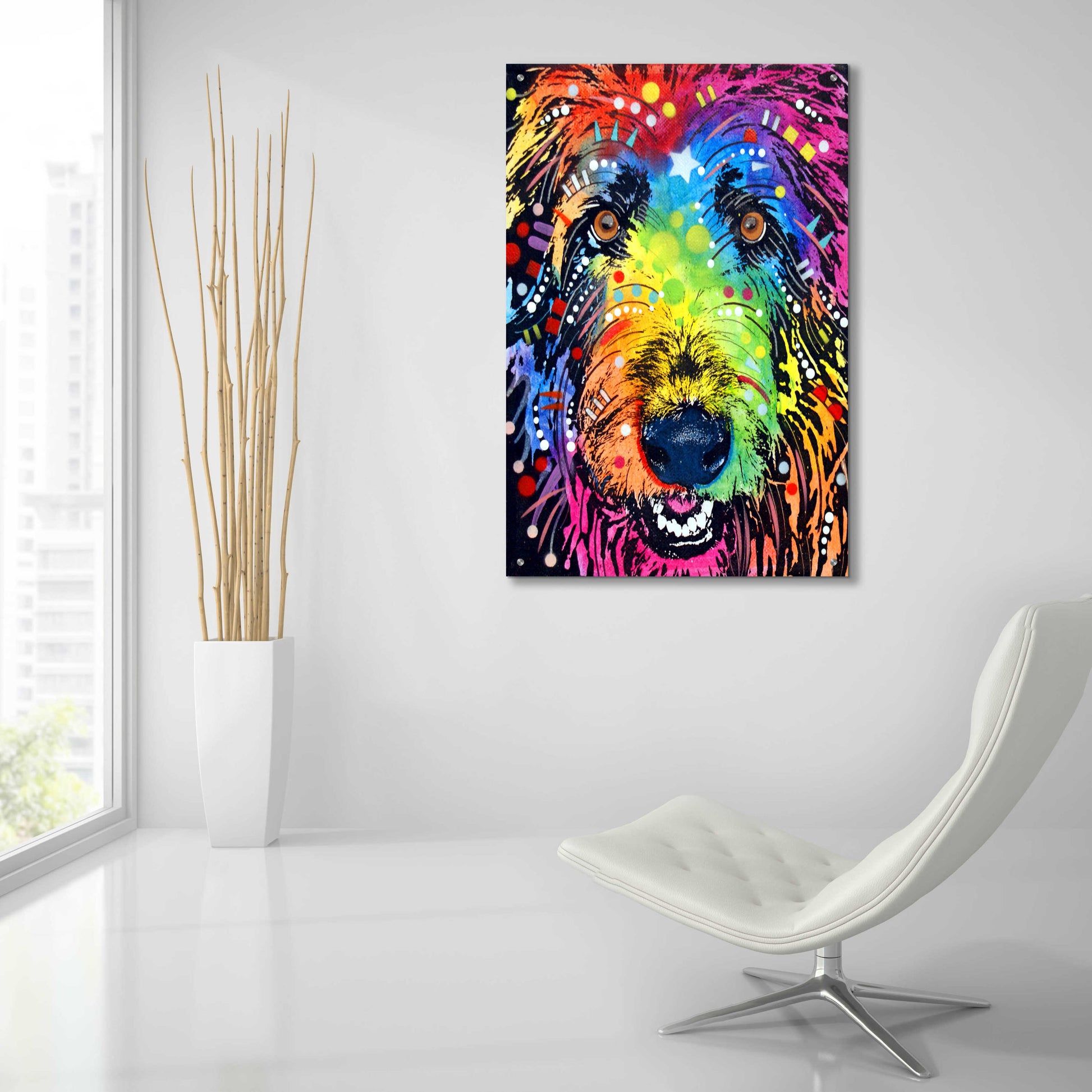 Epic Art 'Irish Wolfhound' by Dean Russo, Acrylic Glass Wall Art,24x36