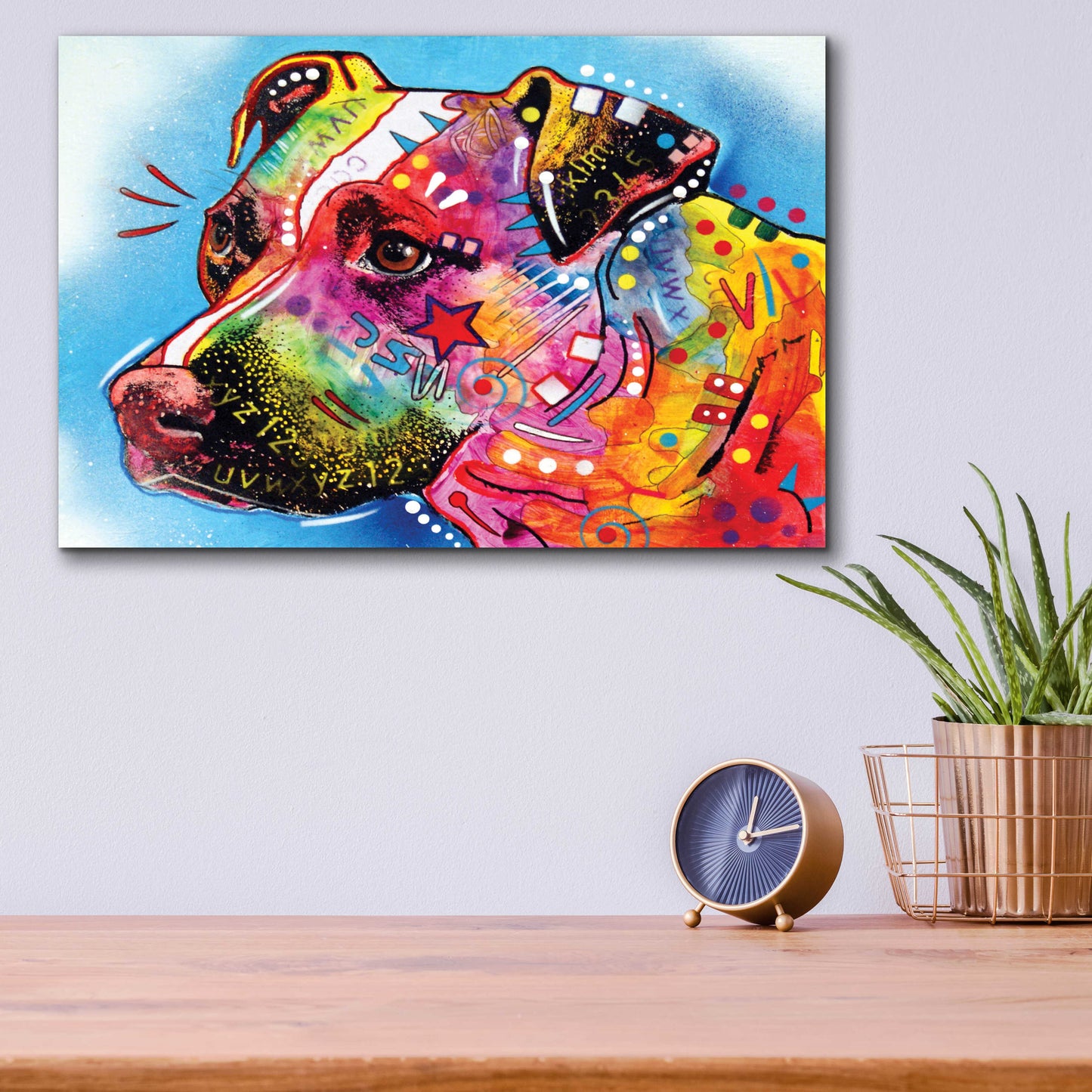 Epic Art 'Pit Bull 1059' by Dean Russo, Acrylic Glass Wall Art,16x12