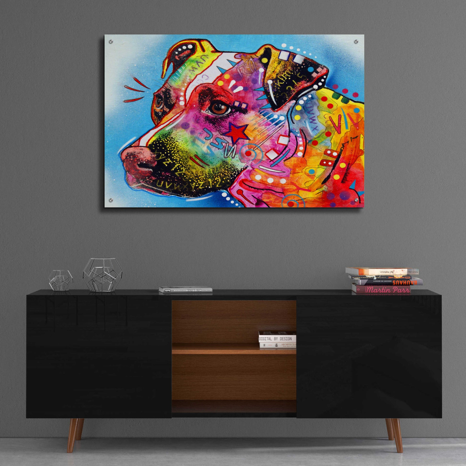 Epic Art 'Pit Bull 1059' by Dean Russo, Acrylic Glass Wall Art,36x24