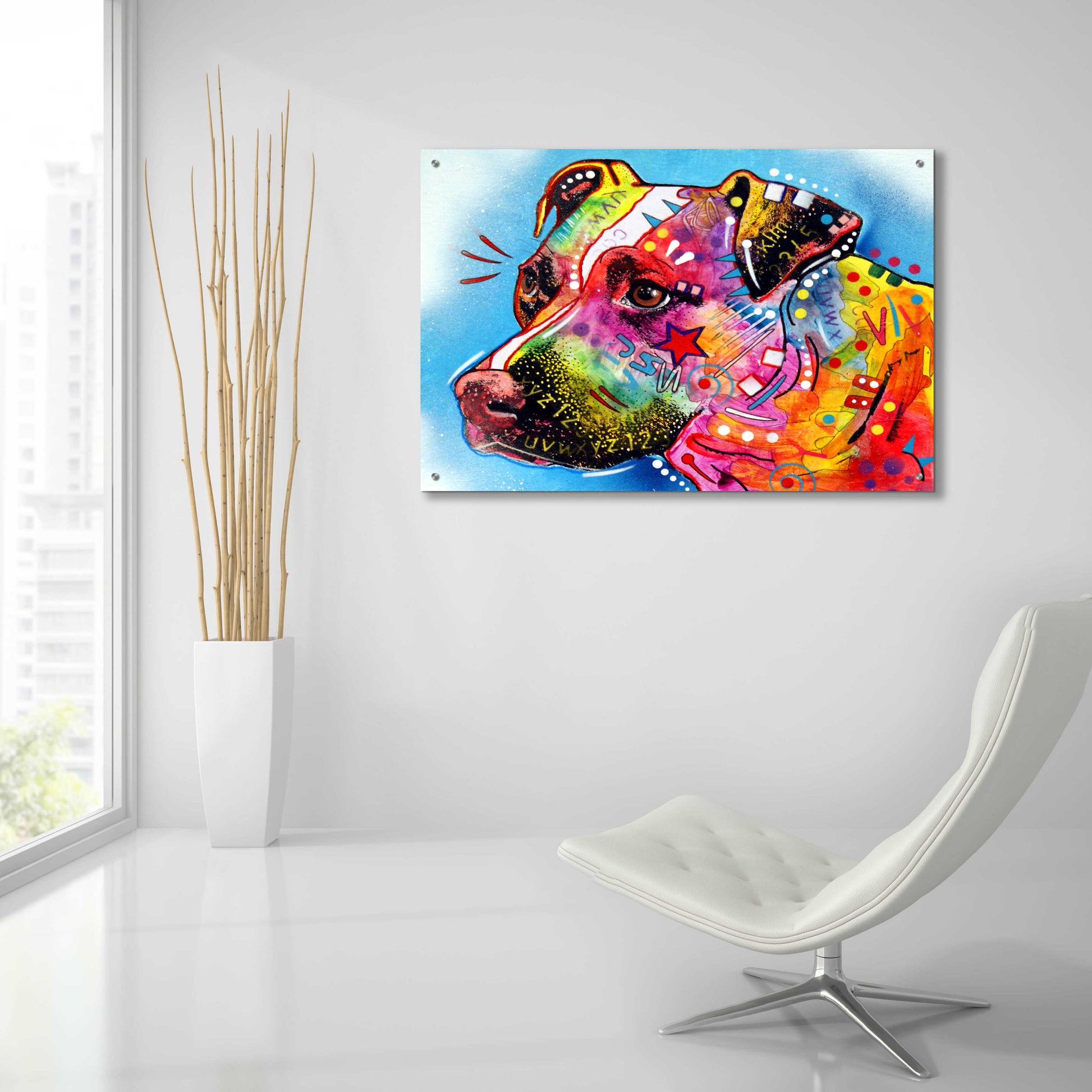 Epic Art 'Pit Bull 1059' by Dean Russo, Acrylic Glass Wall Art,36x24