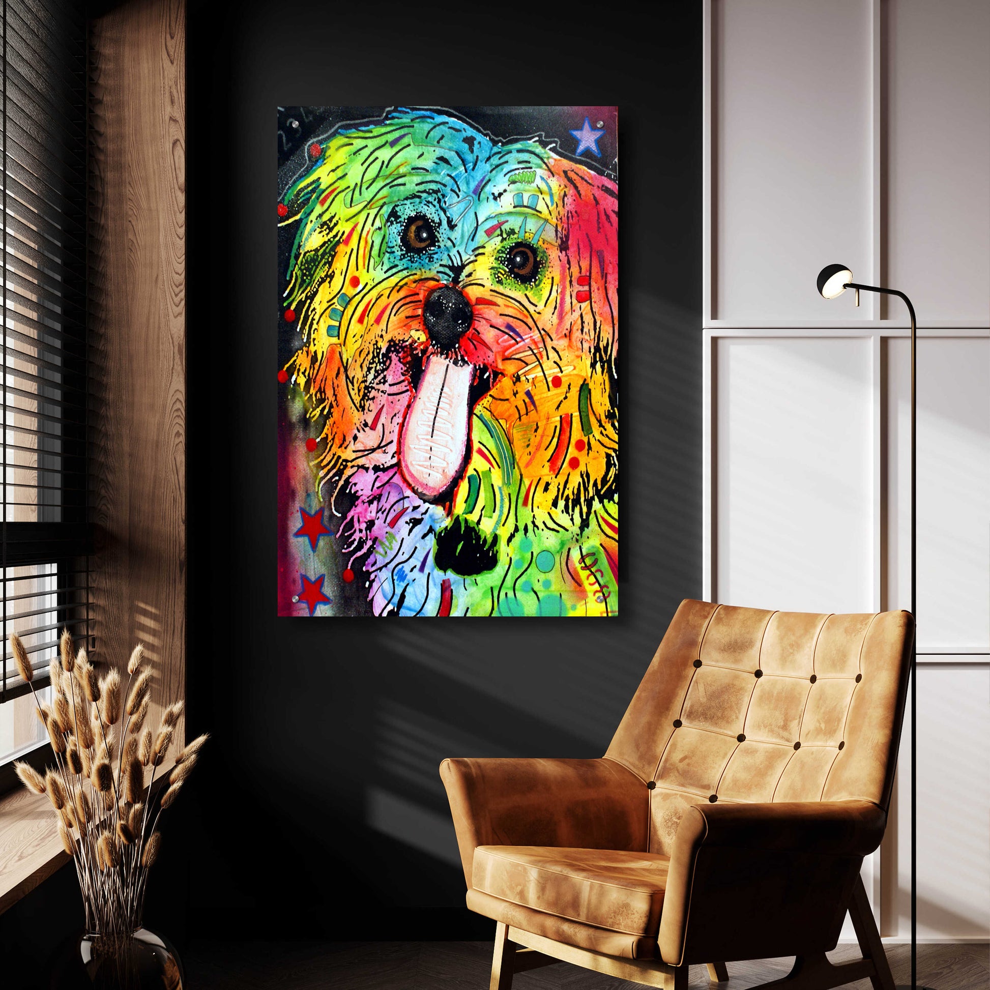 Epic Art 'Shih Tzu' by Dean Russo, Acrylic Glass Wall Art,24x36