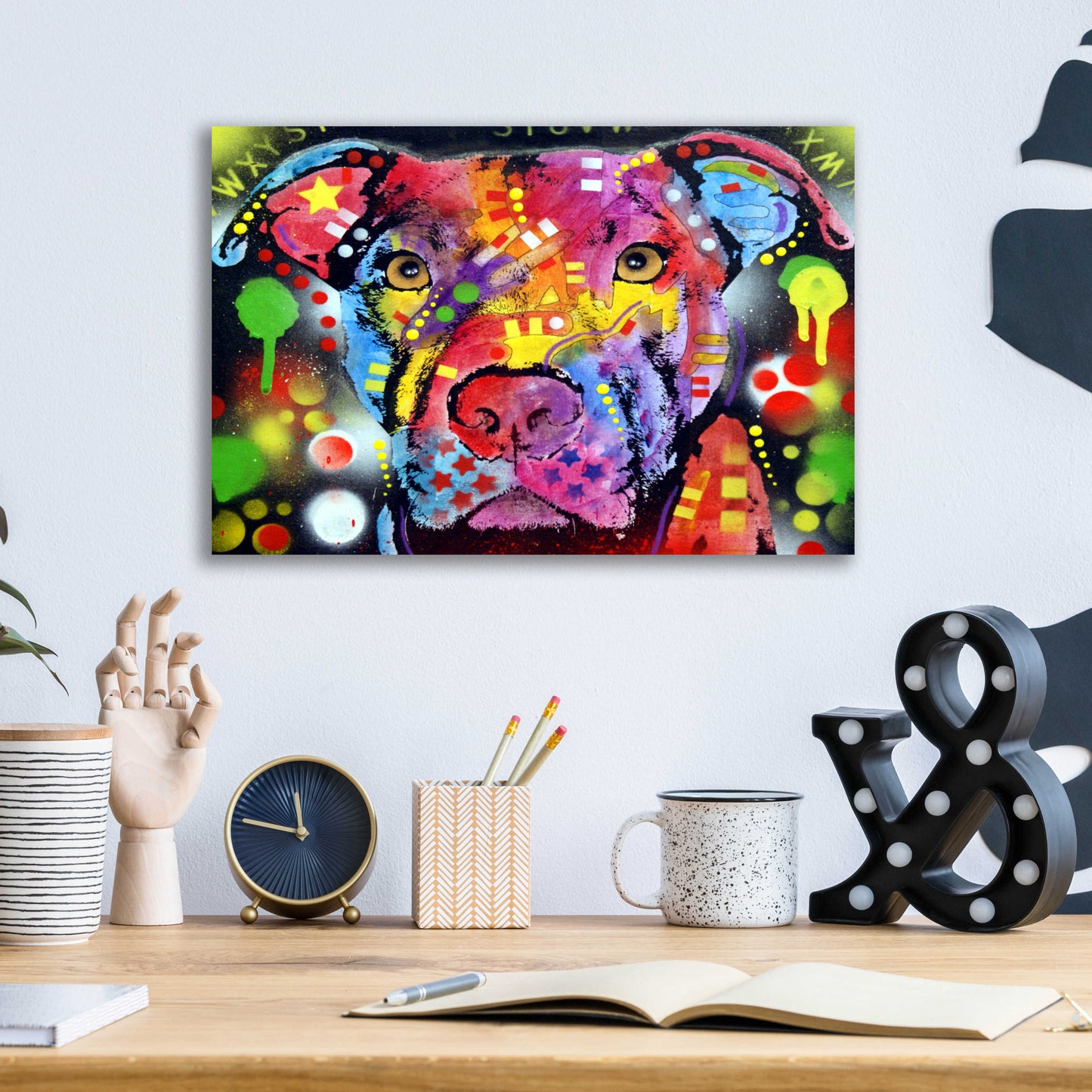 Epic Art 'The Brooklyn Pit Bull' by Dean Russo, Acrylic Glass Wall Art,16x12