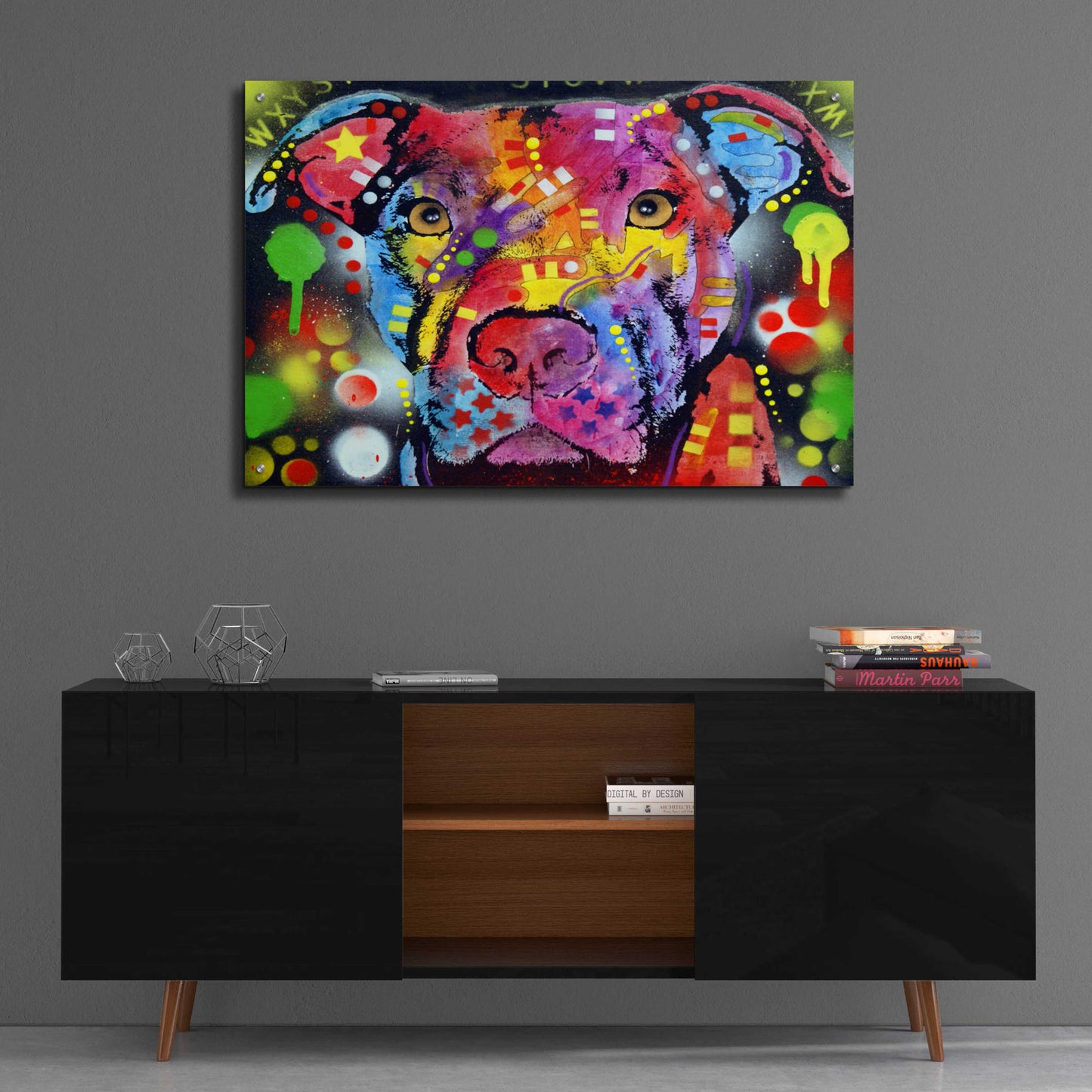 Epic Art 'The Brooklyn Pit Bull' by Dean Russo, Acrylic Glass Wall Art,36x24