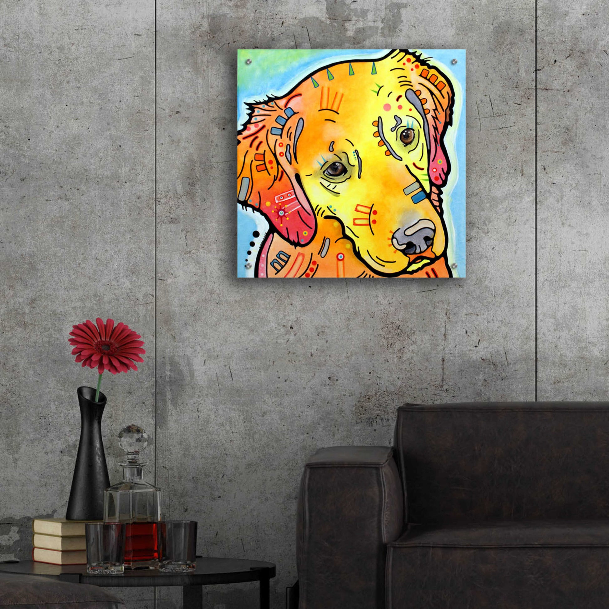 Epic Art 'The Golden(Ish) Retriever' by Dean Russo, Acrylic Glass Wall Art,24x24