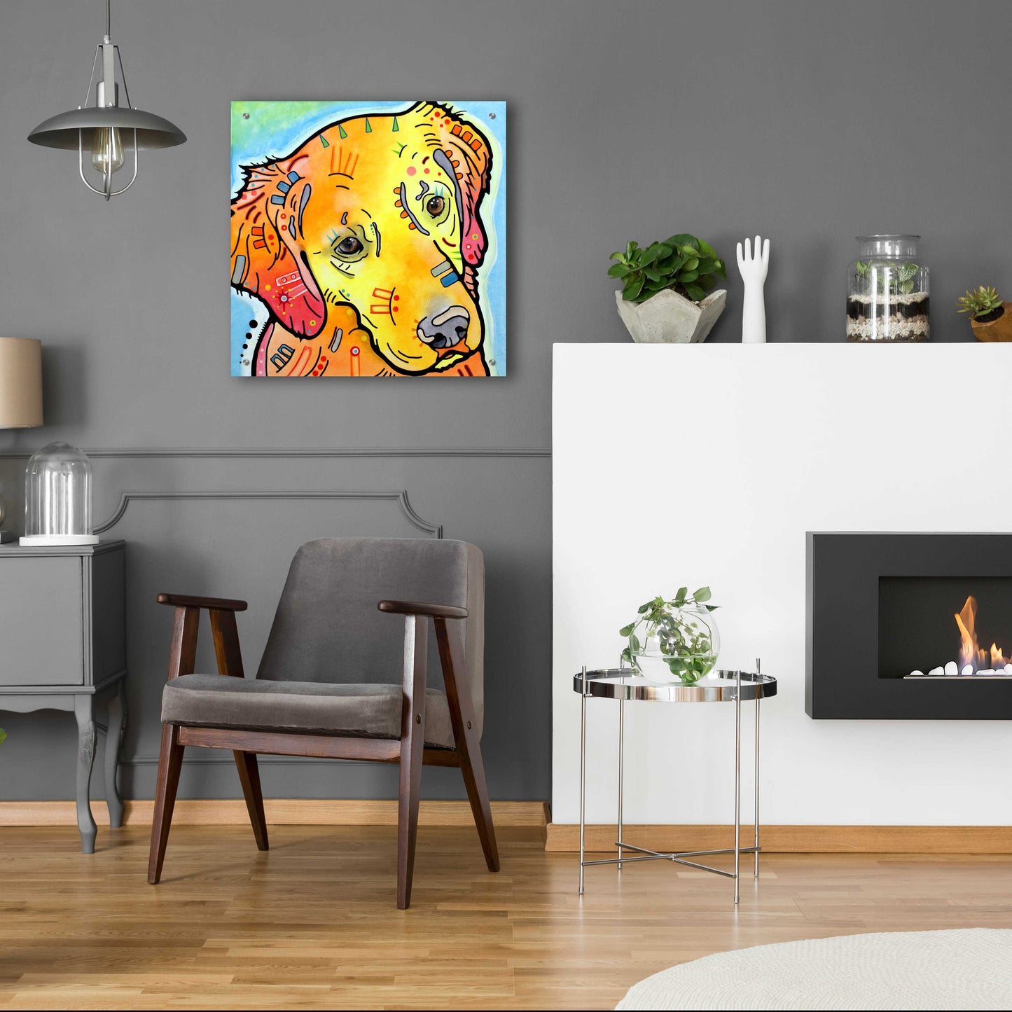 Epic Art 'The Golden(Ish) Retriever' by Dean Russo, Acrylic Glass Wall Art,24x24