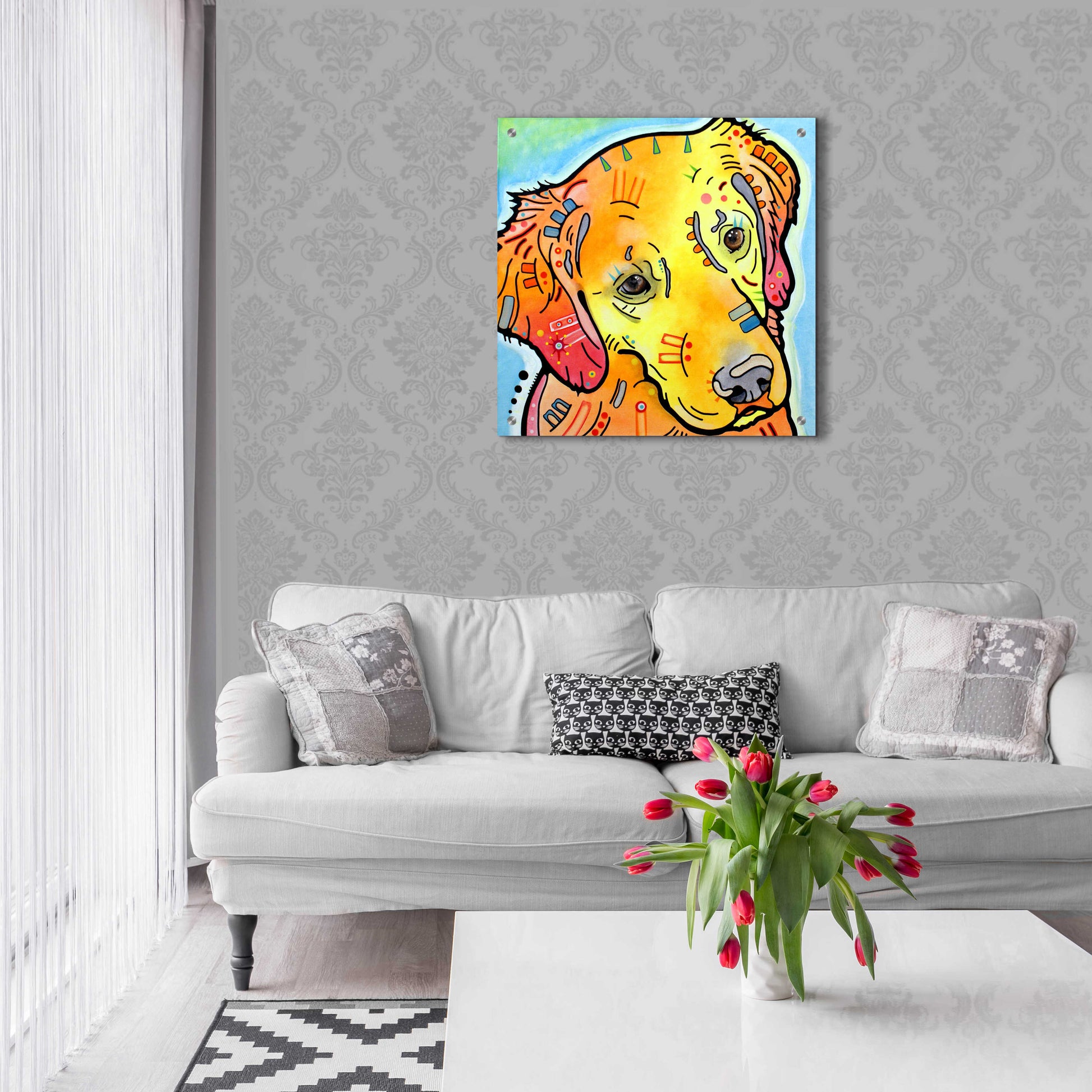 Epic Art 'The Golden(Ish) Retriever' by Dean Russo, Acrylic Glass Wall Art,24x24